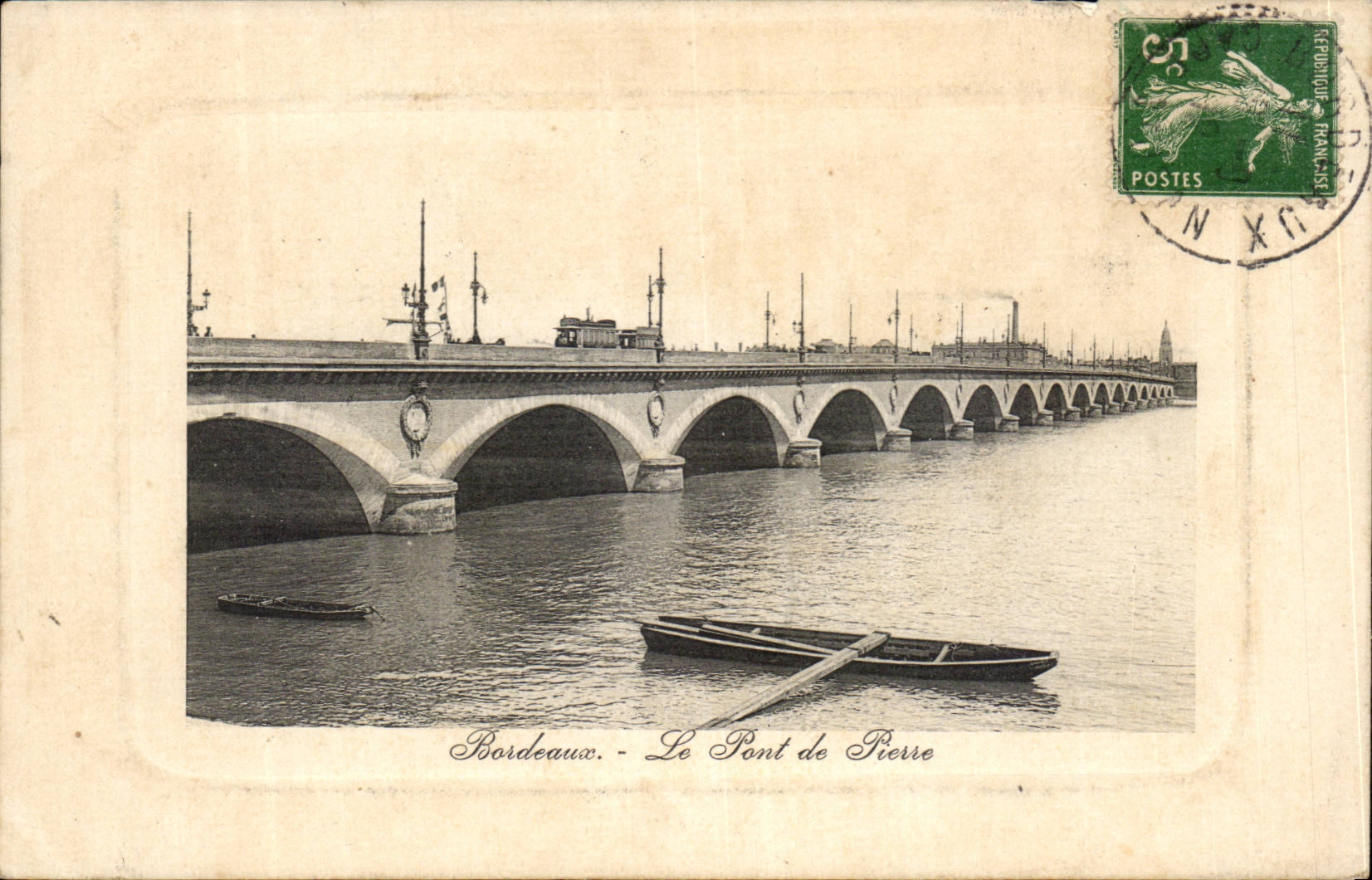 CPA Bordeaux the stone bridge