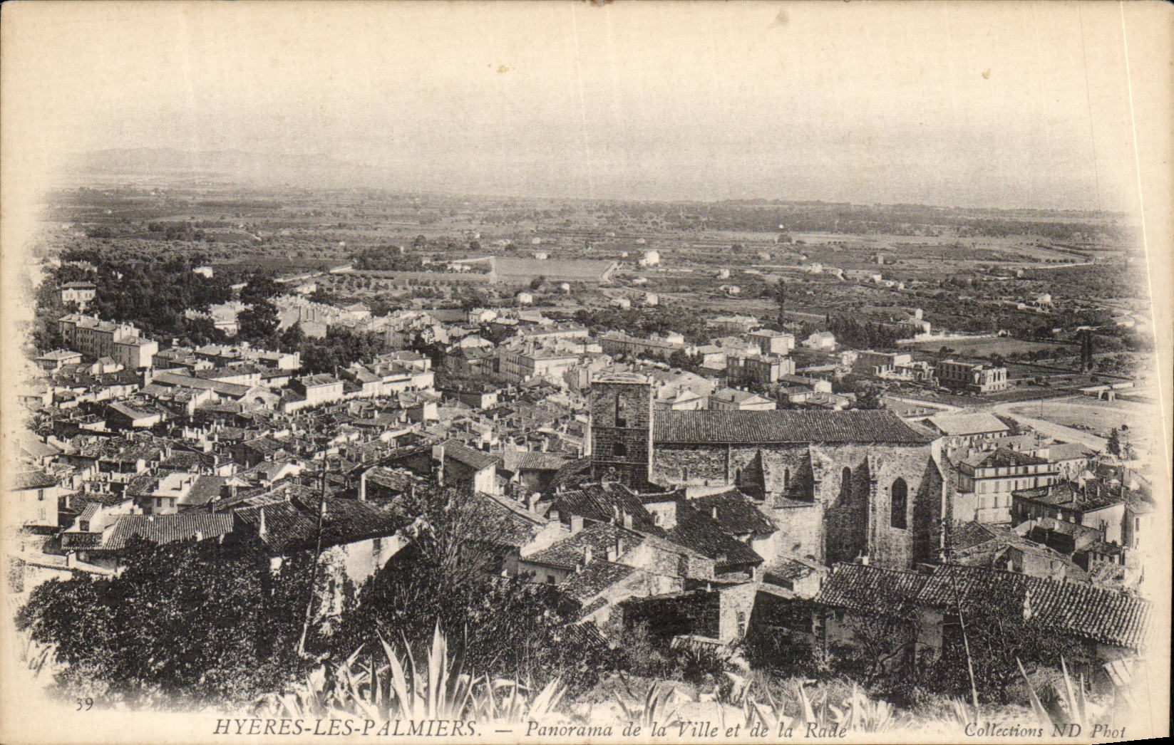 CPA Hyeres das Palmen Panorama der Stadt und der Strassen