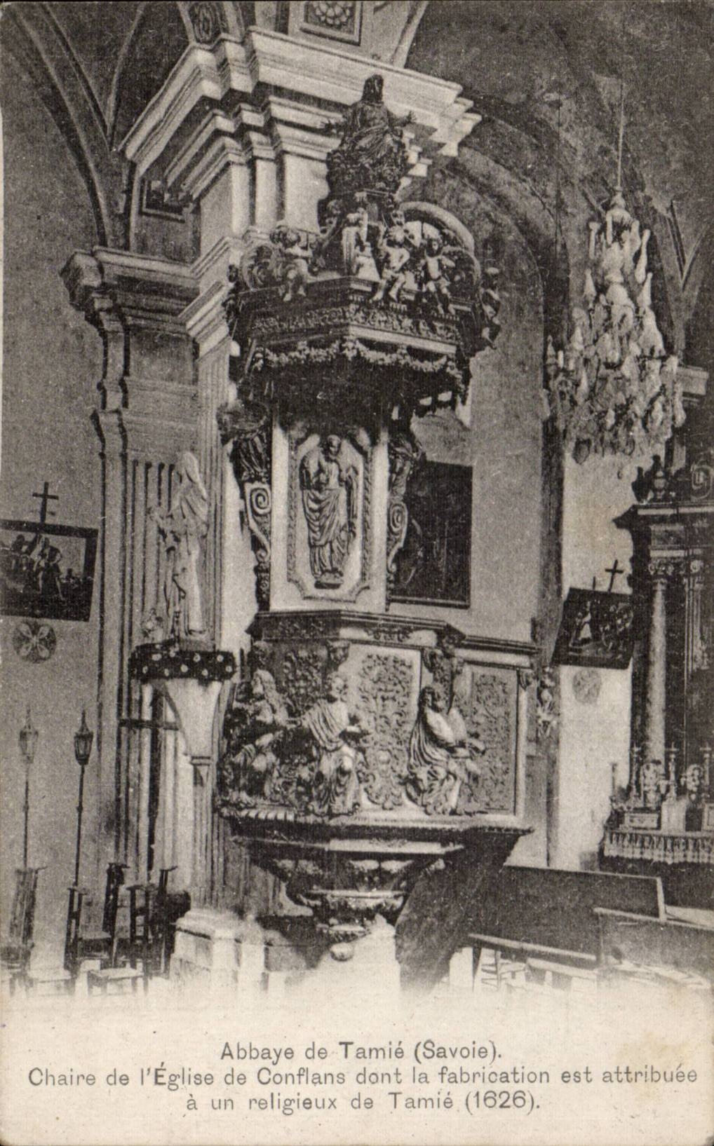 CPA Abbaye of Tamie Chaire of the church of Conflans whose manufacture is attribuee has a monk of Tamie