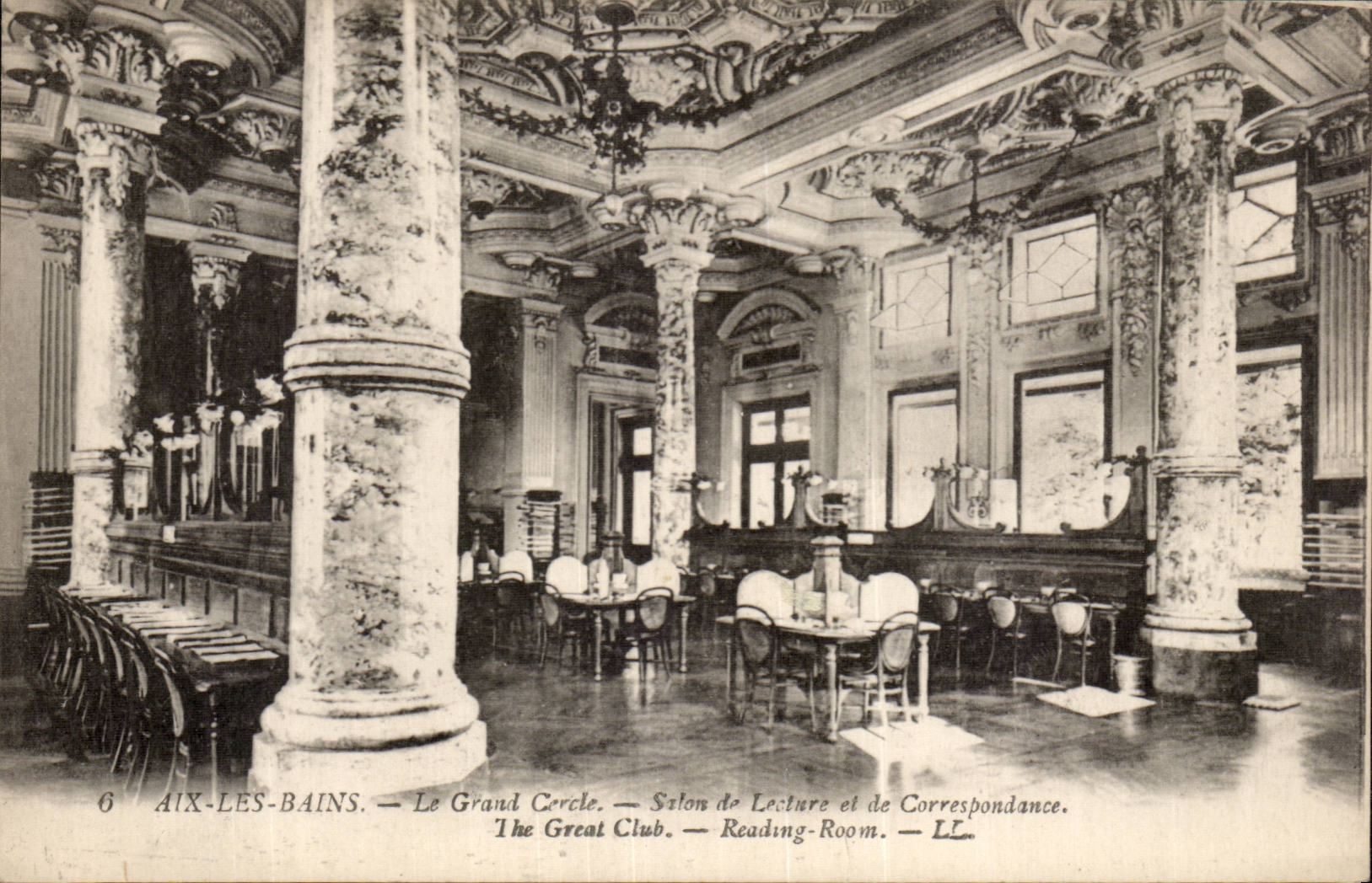 CPA Aix les Bains the large circle Living room of reading and correspondence