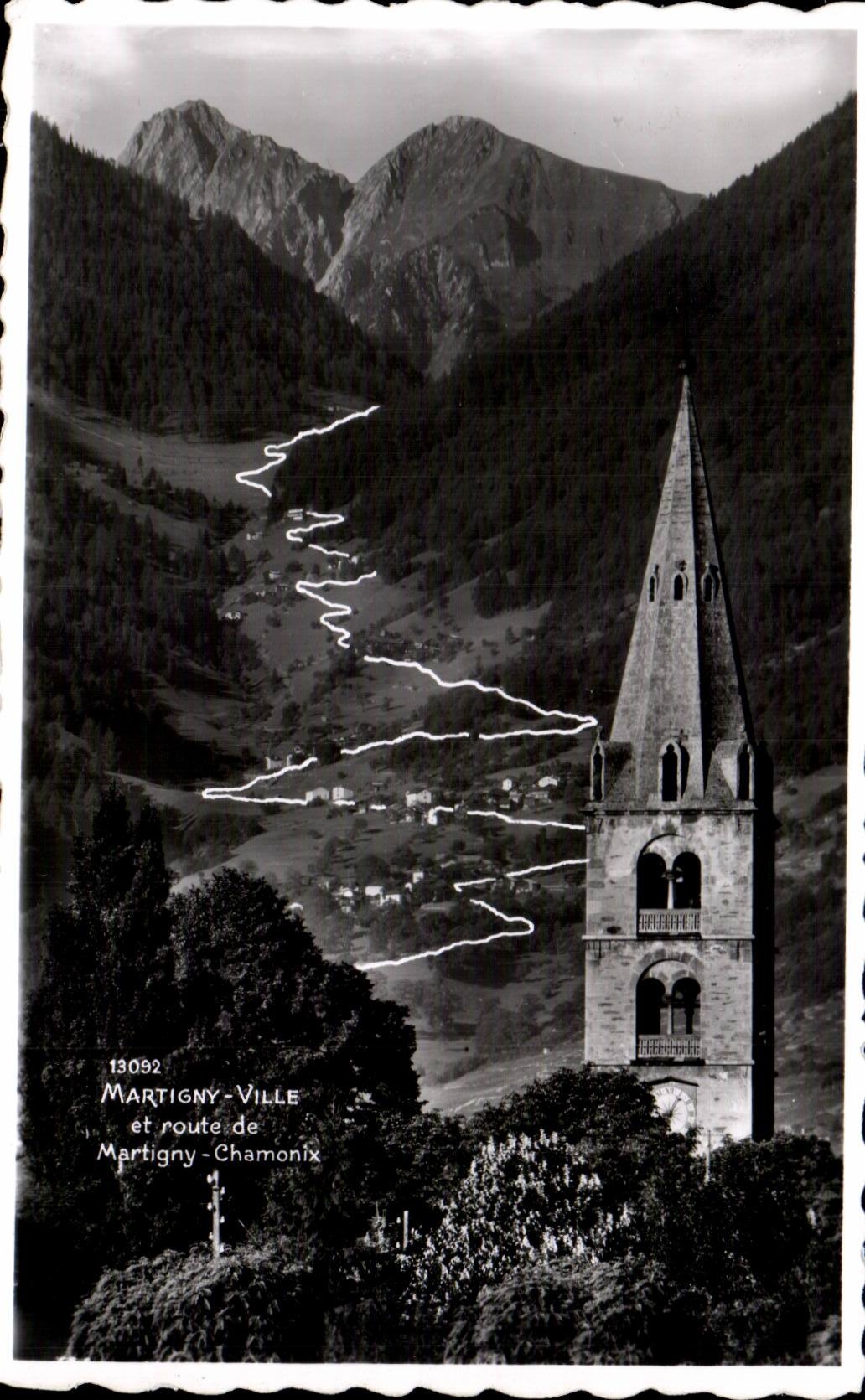 CPA Martigny City and road of Martigny Chamonix