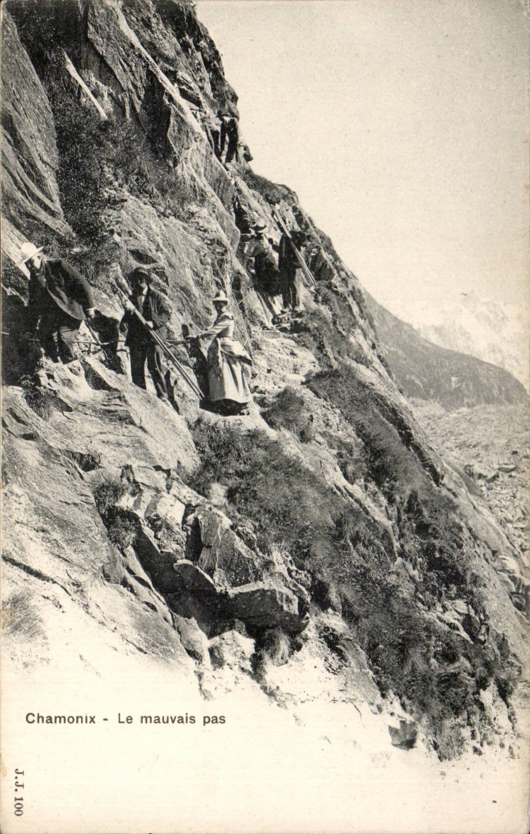 CPA Chamonix le mauvais pas alpinisme alpniste