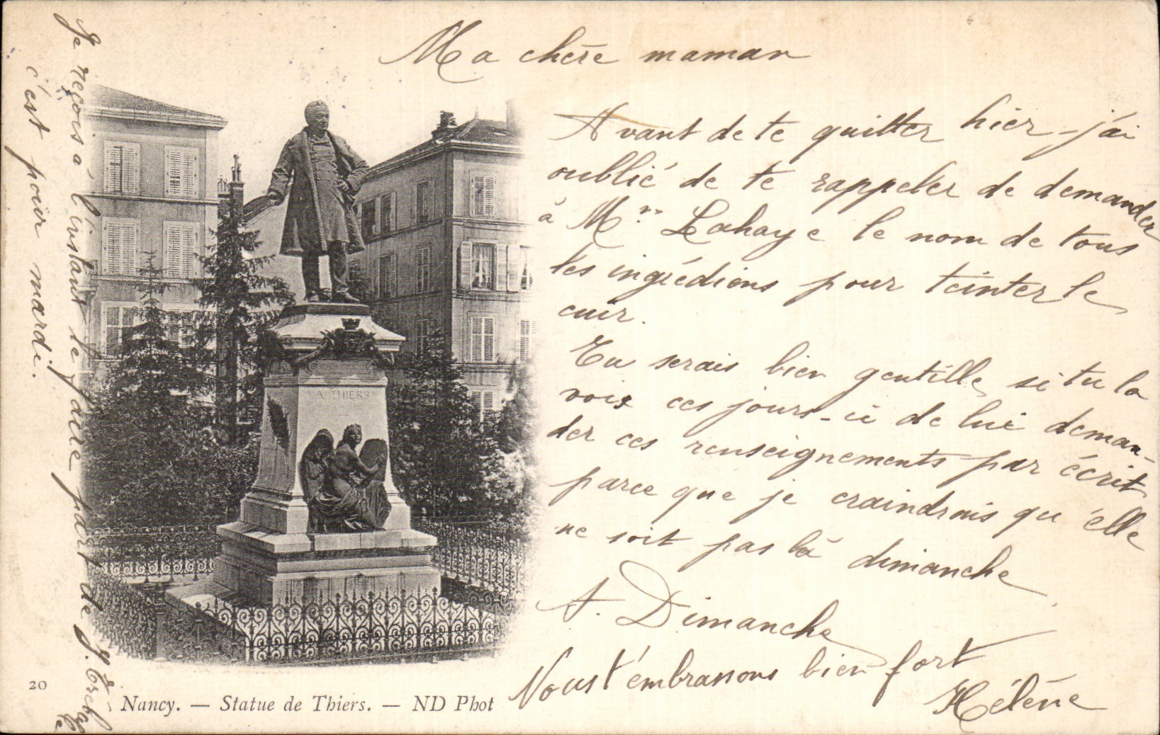 CPA Nancy Statue de Thiers