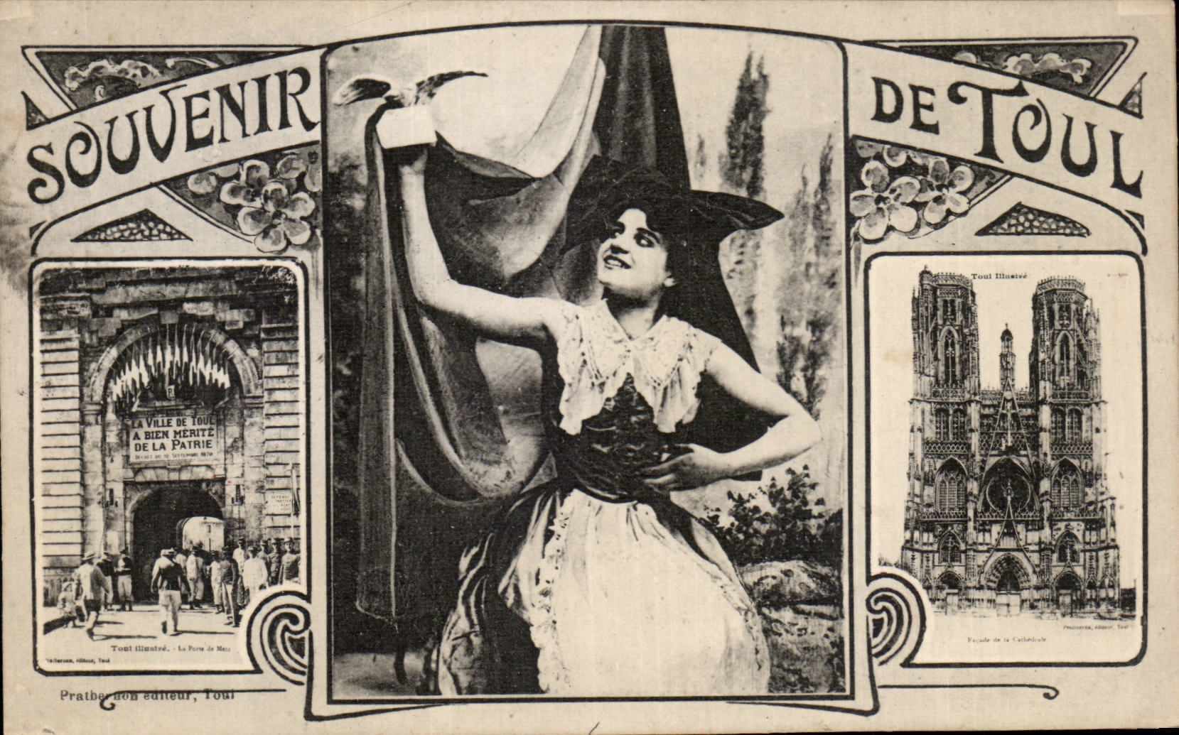 CPA Souvenir of Toul Folklore Costume Caps