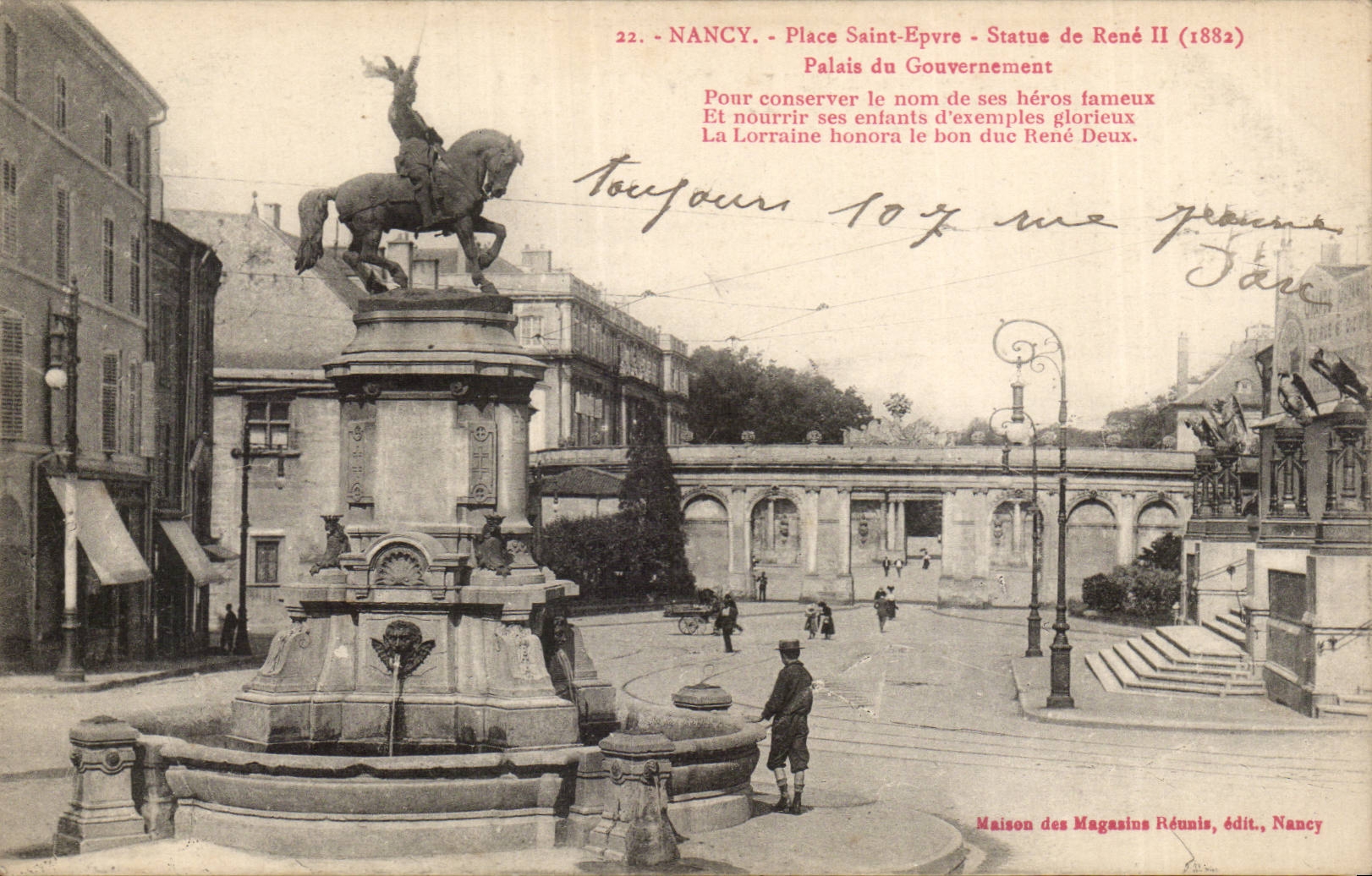 Nancy CPA Place Saint Epvre Statue de Rene II Palais du gouvernement