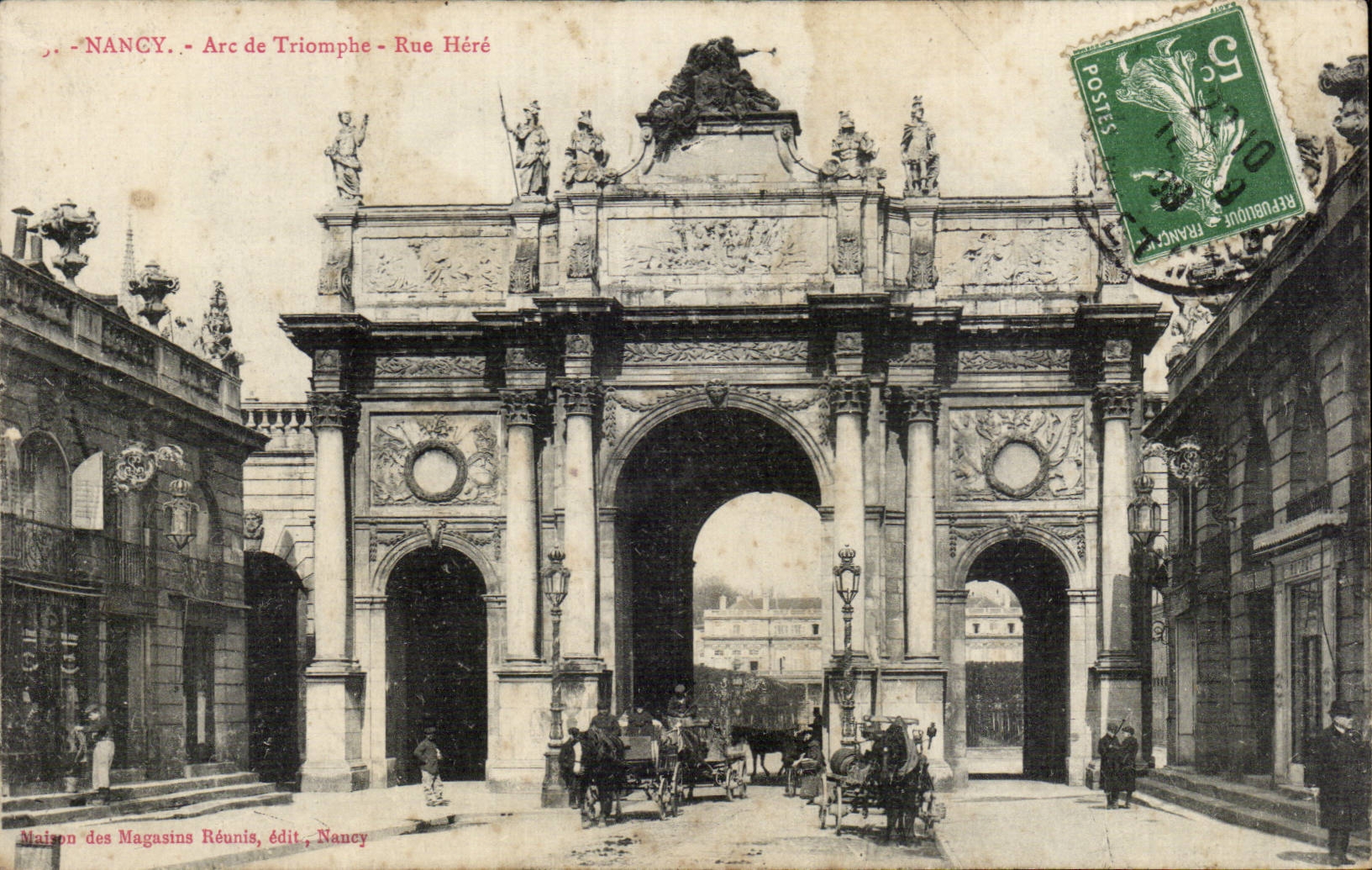 CPA Nancy Arc de Triomphe Rue Here