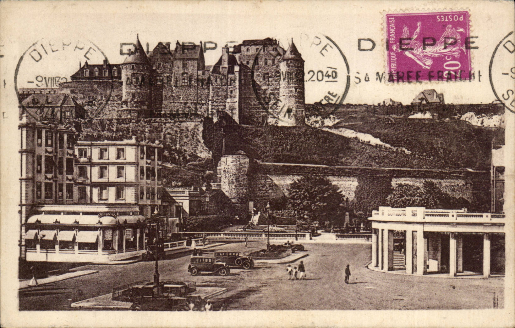 CPA Dieppe Galleries of the casino and the old castle