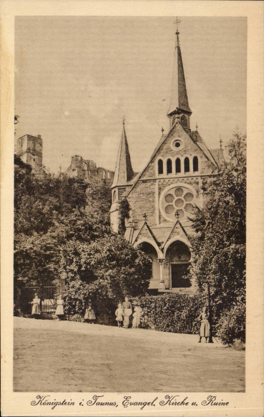 CPA Konigstein I Taunus Evangel Kirche U Ruins