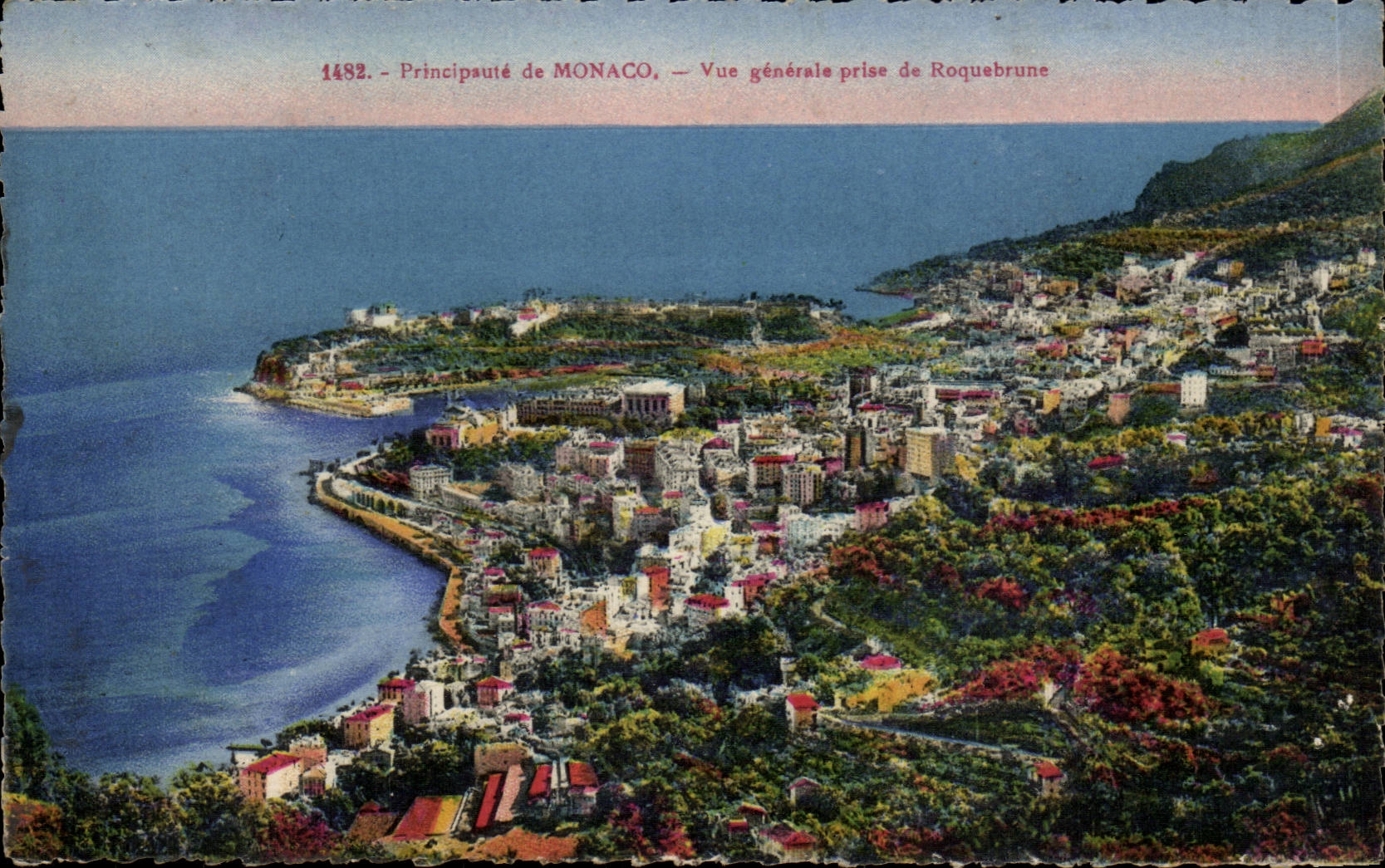 CPA Monaco Monte Carlo View genommen von Roquebrune