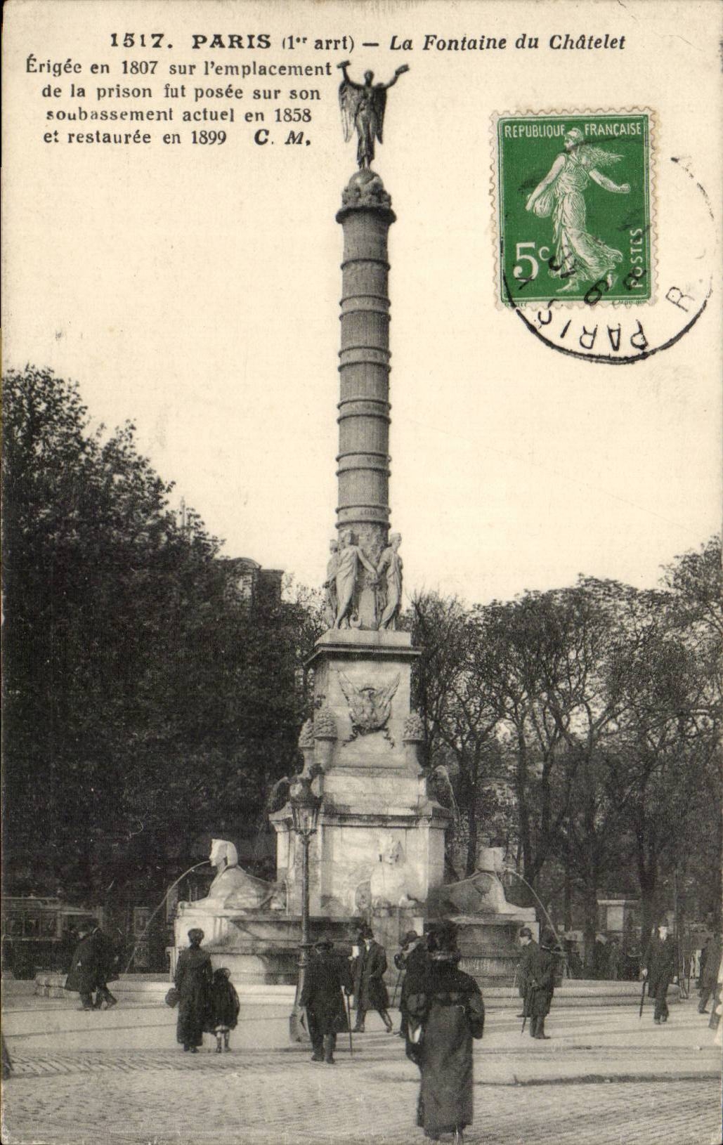 CPA Paris La fontaine du Chatelet