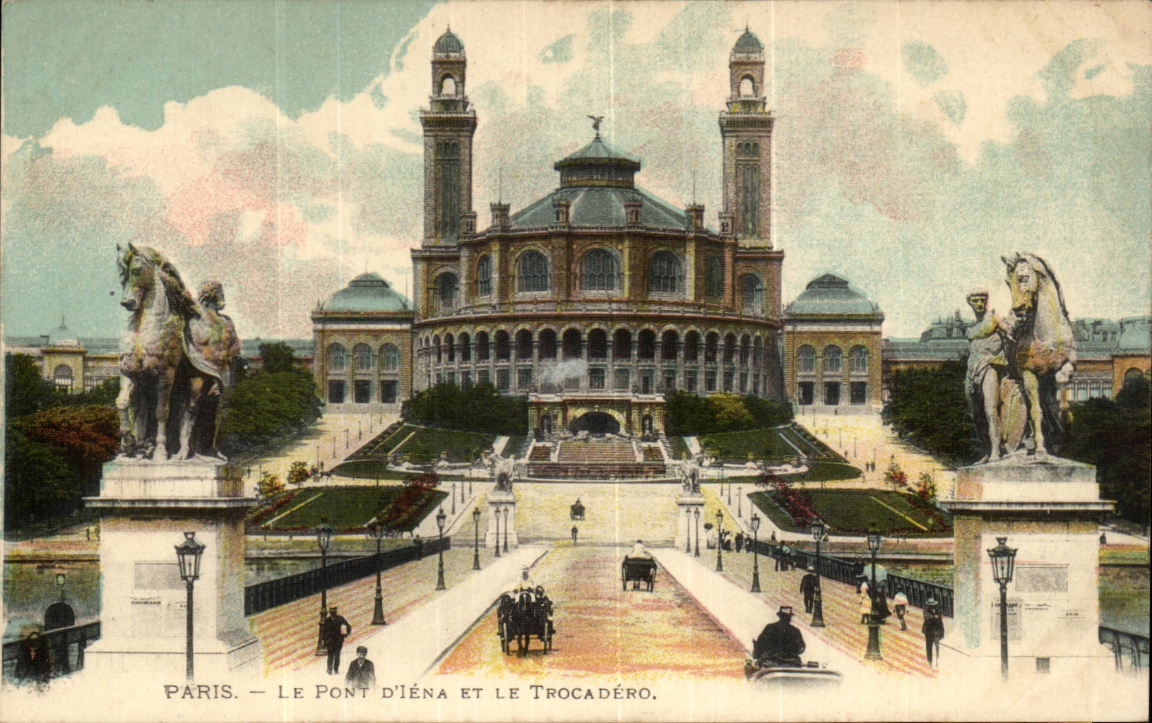 CPA Paris the bridge of iena and Trocadero
