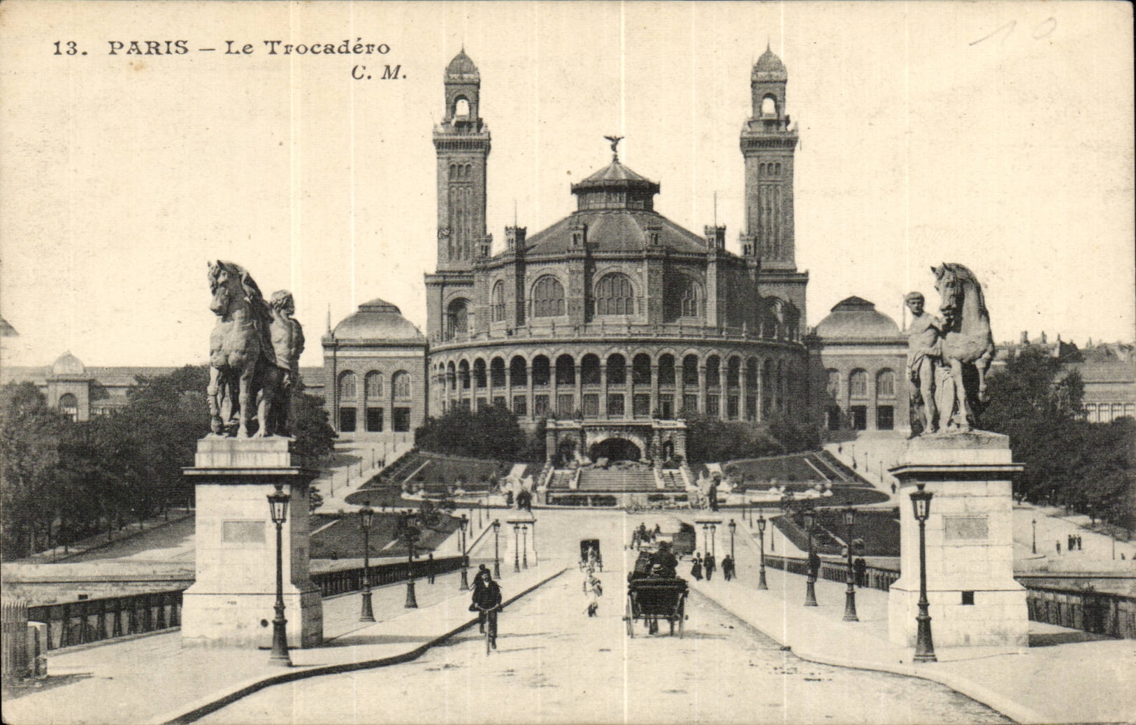 CPA Paris the bridge of iena and Trocadero