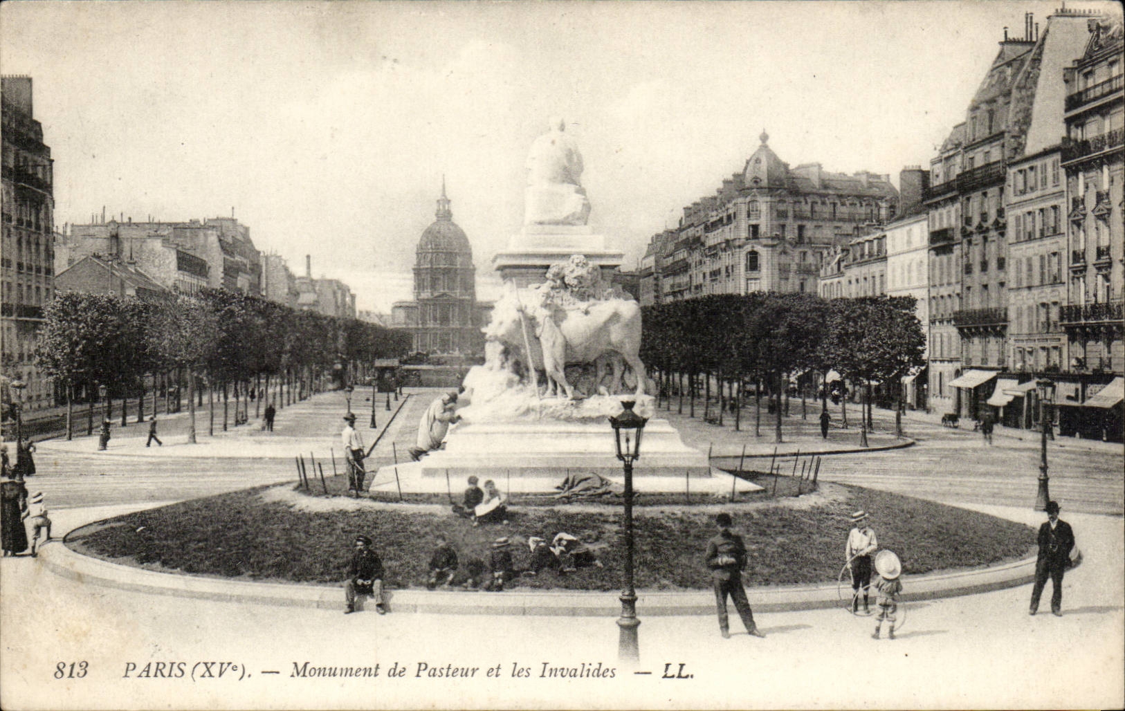 Paris CPA Monument of Pasteur and Invalides