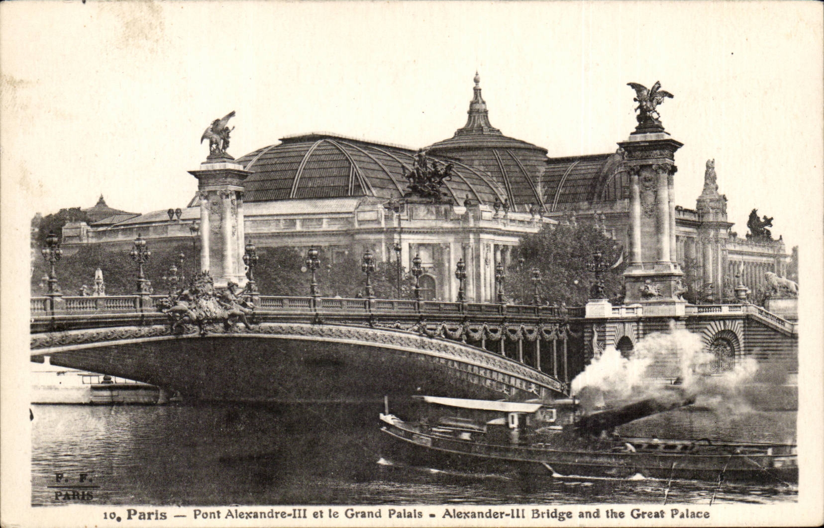 Paris CPA Bridge Alexandre III and the Grand Palais
