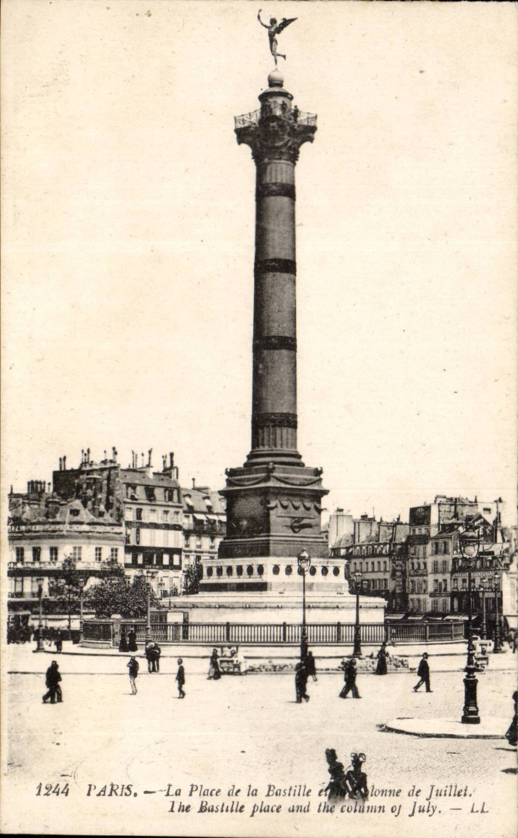 Paris CPA Places Bastille and column of July