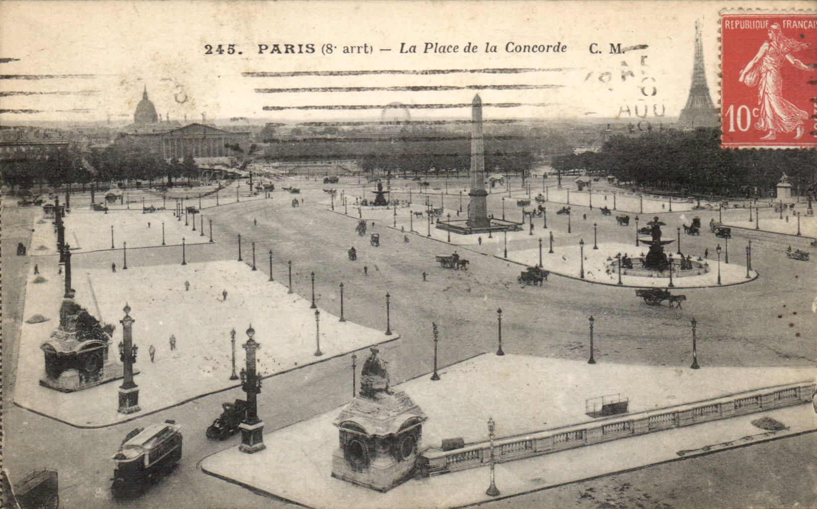 Paris CPA Places Harmony Eiffel Tower