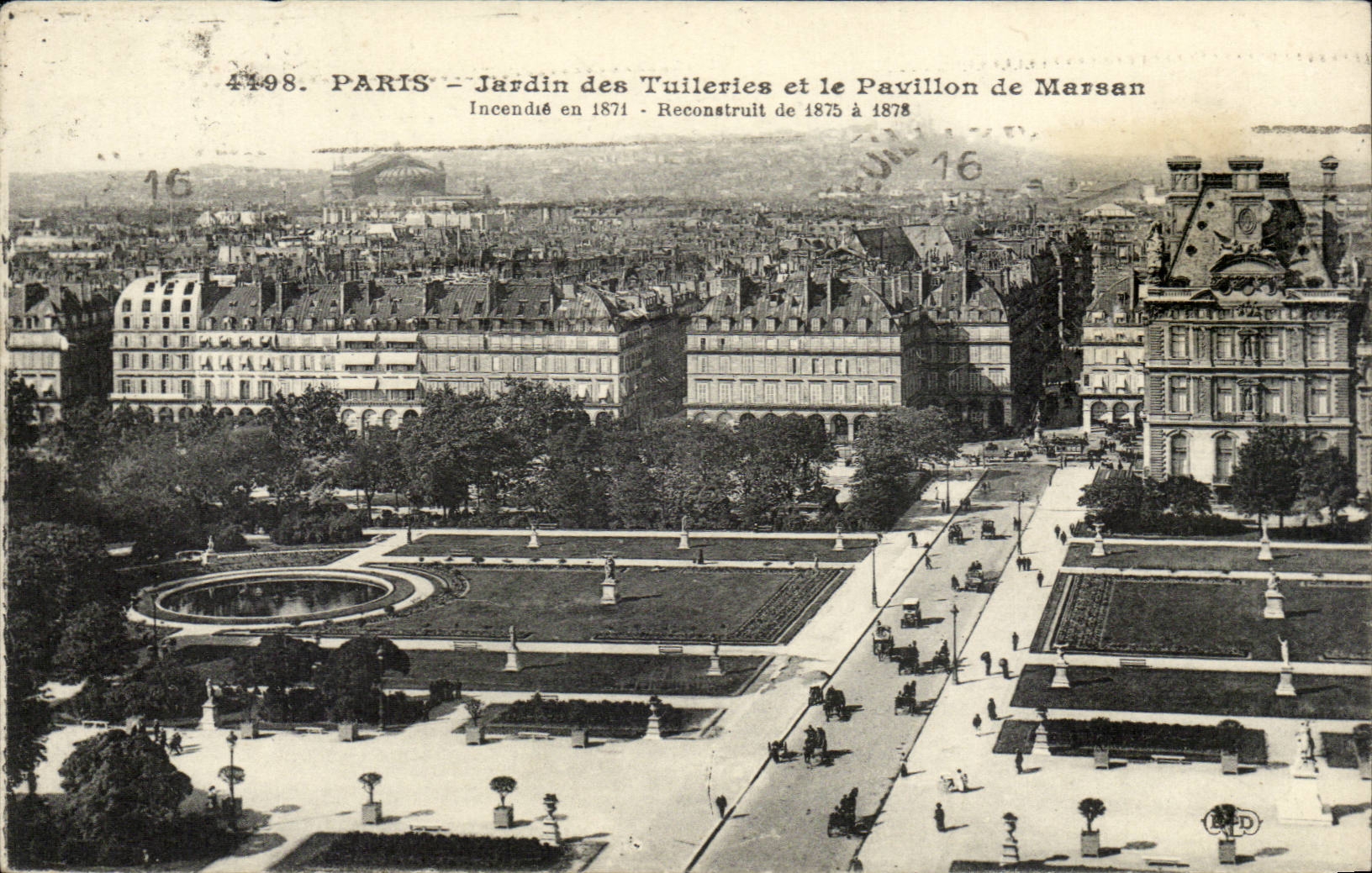 Paris CPA Jardin des Tuileries et le pavillon de Marsan
