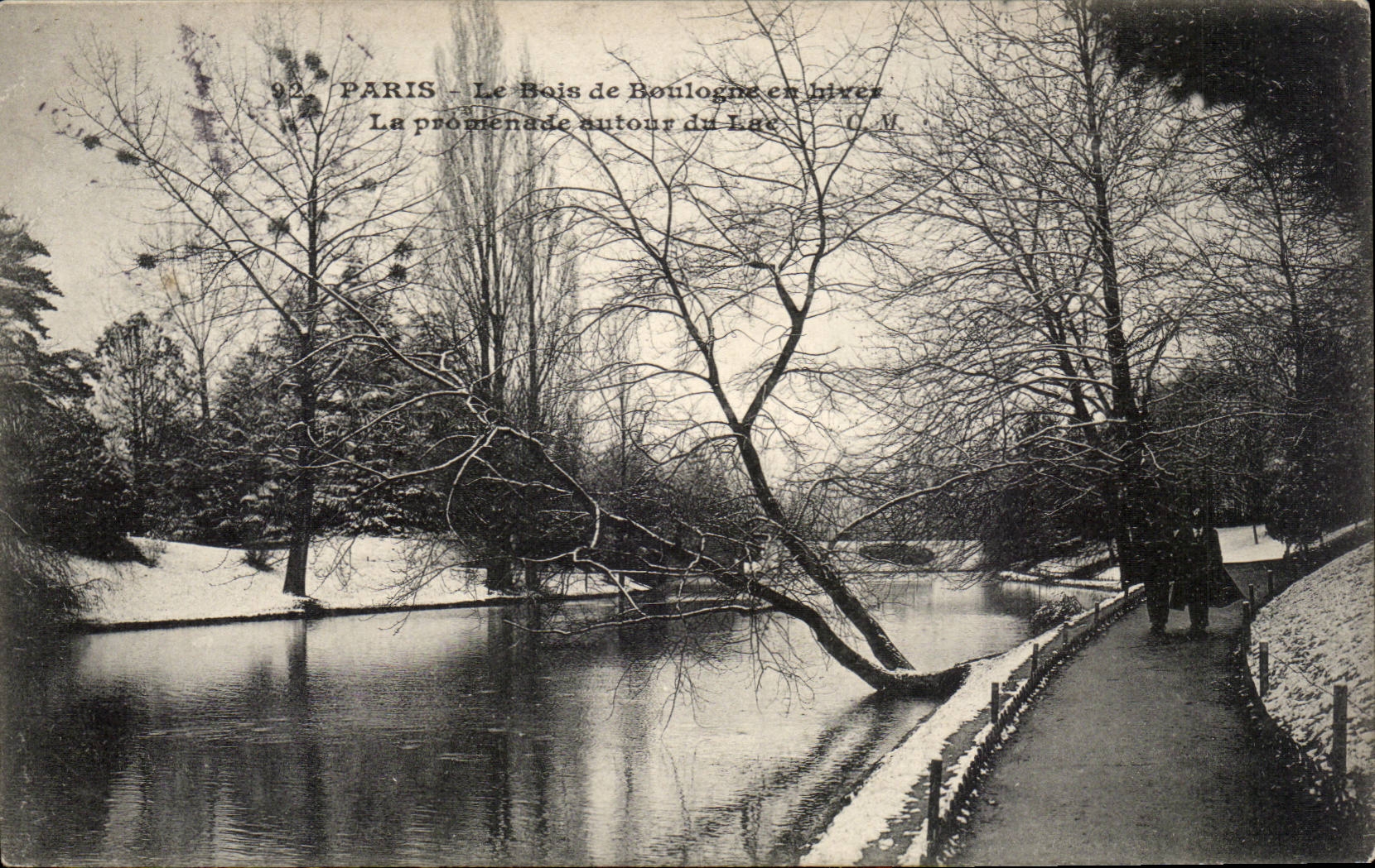 Paris CPA Bois de Boulogne en hiver La promenade autour du lac