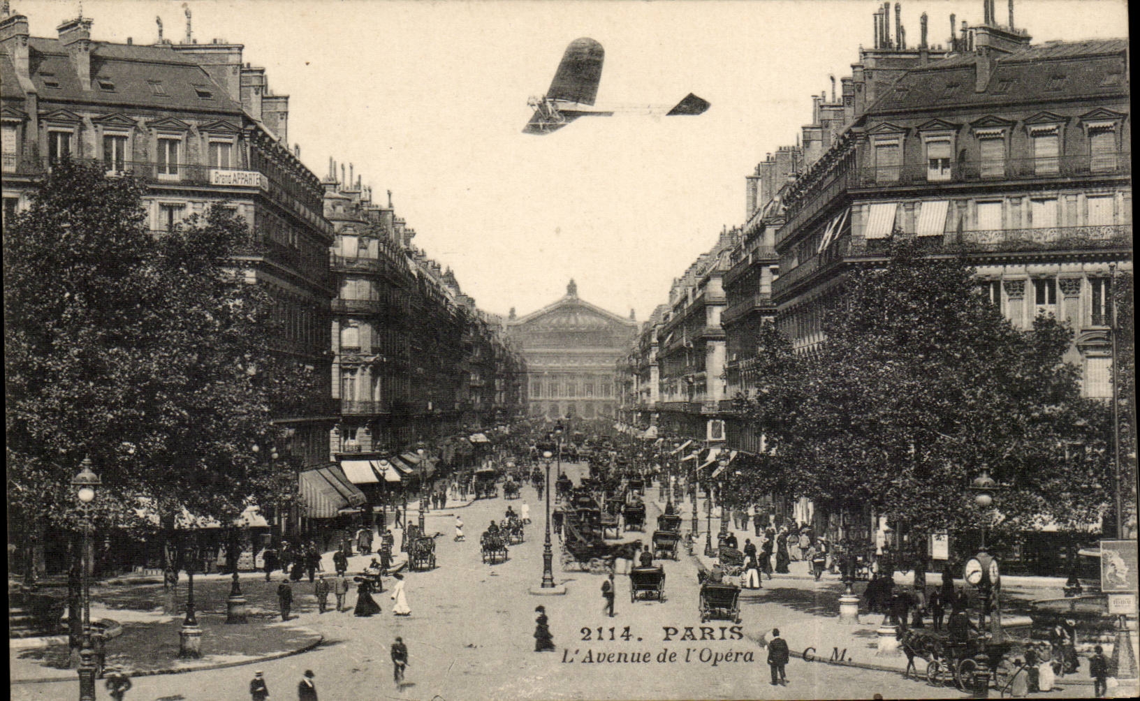 CPA Paris Avenue of the opera Plane