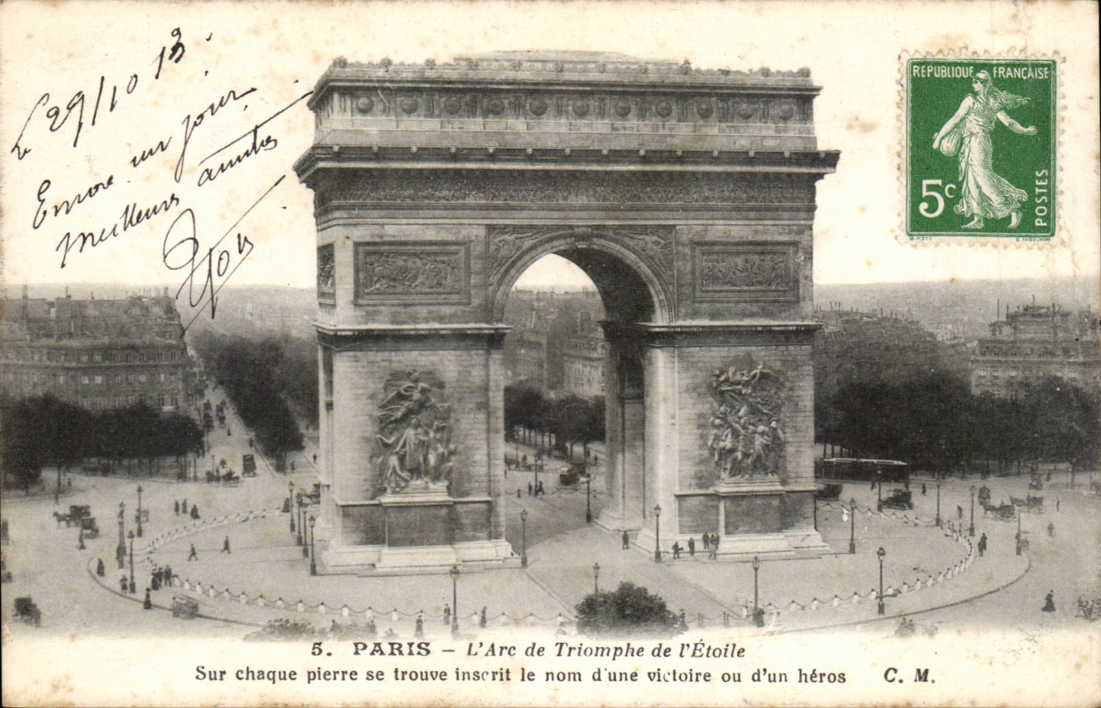 CPA Paris Arc de Triomphe of star