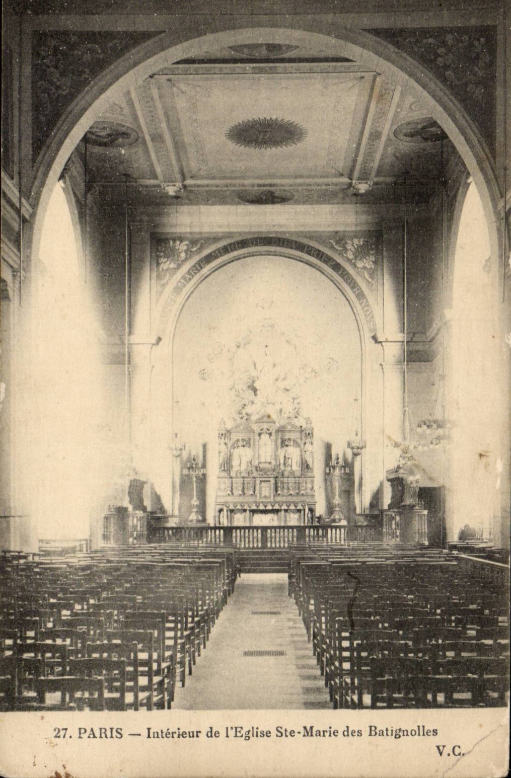 CPA Interior Paris of the church co Marie of Batignolles