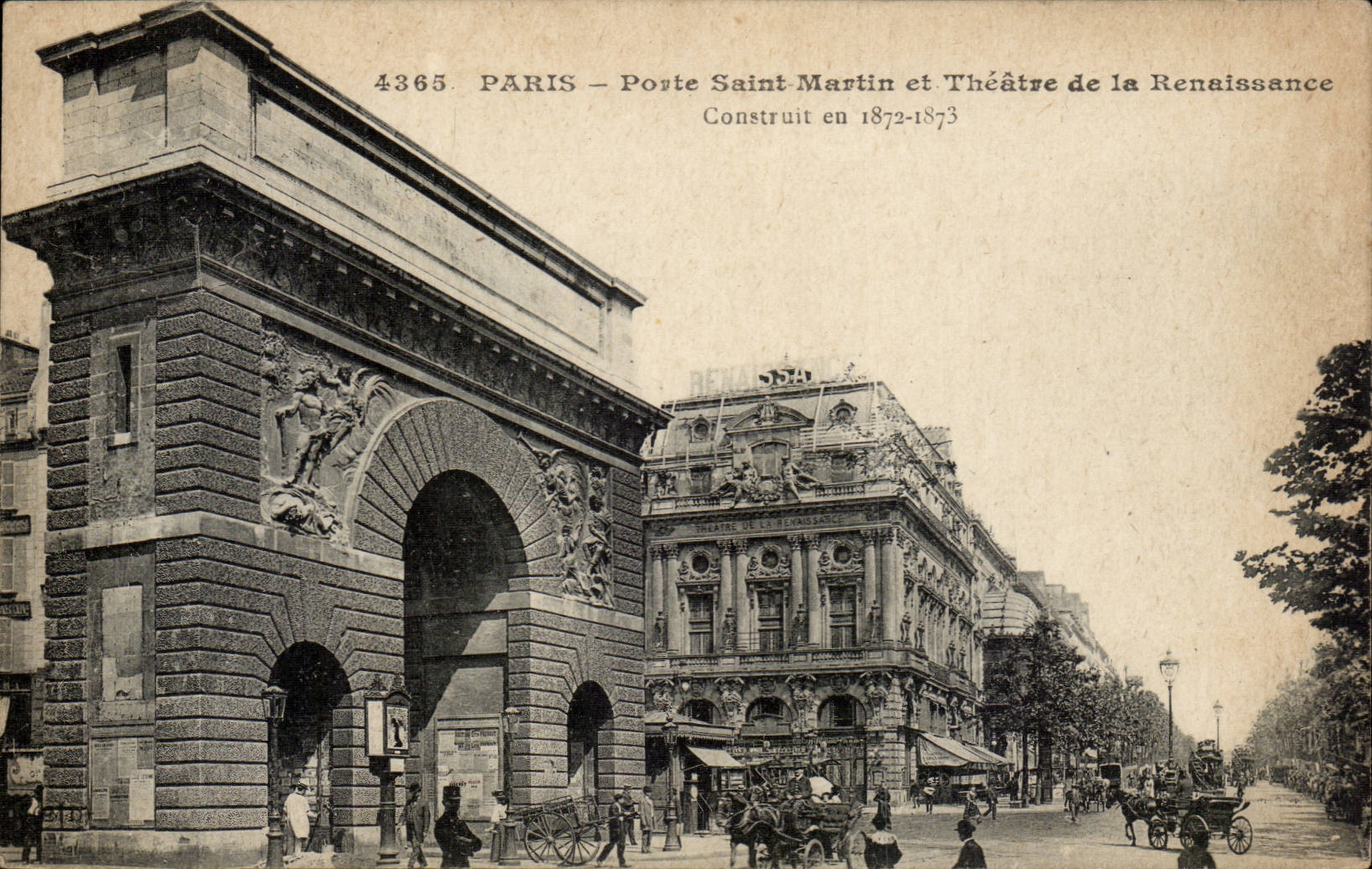 CPA Paris Gate Saint Martin and Theater of Renaissance