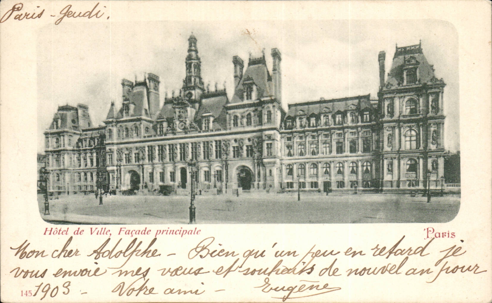 CPA Paris L'hotel de ville Facade principale