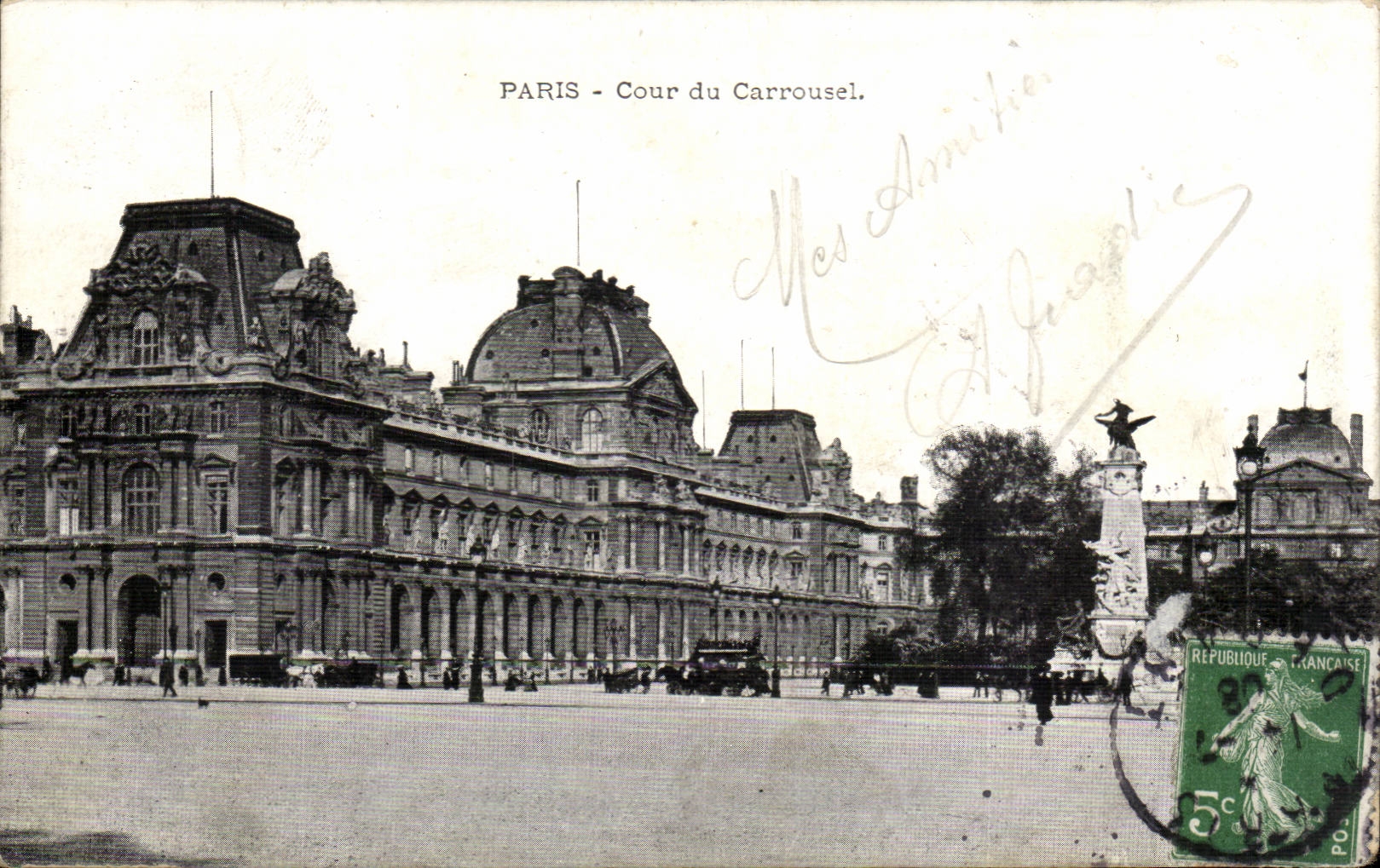 CPA Paris Louvre Cour du Carrousel
