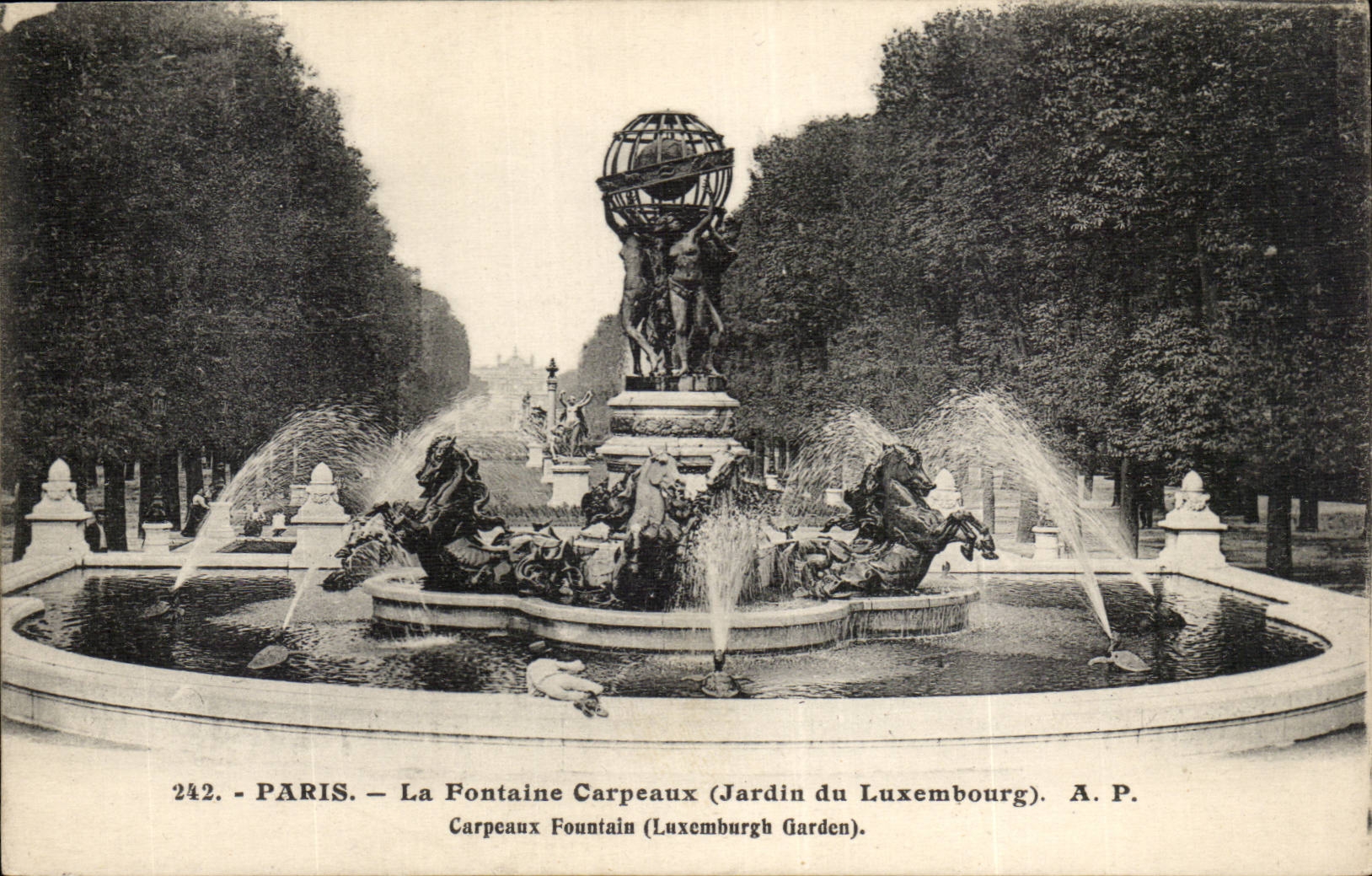 CPA Paris Fountain Carpeaux Garden of Luxembourg