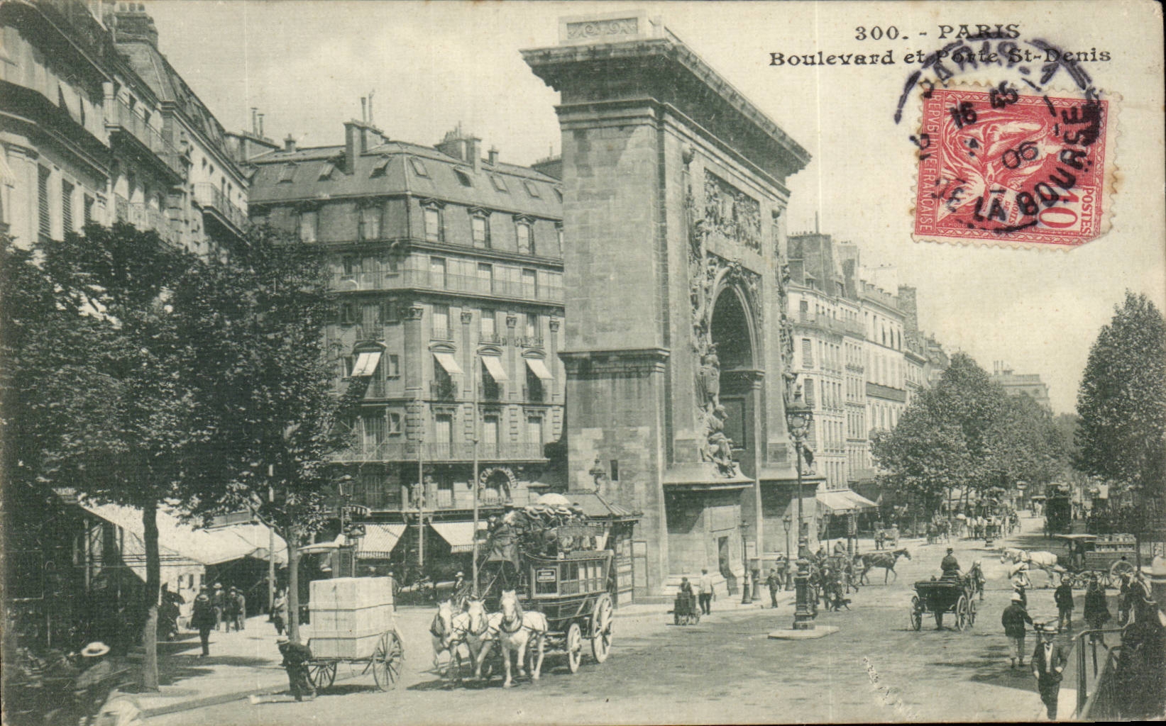 CPA Paris Boulevard and Gate St Denis