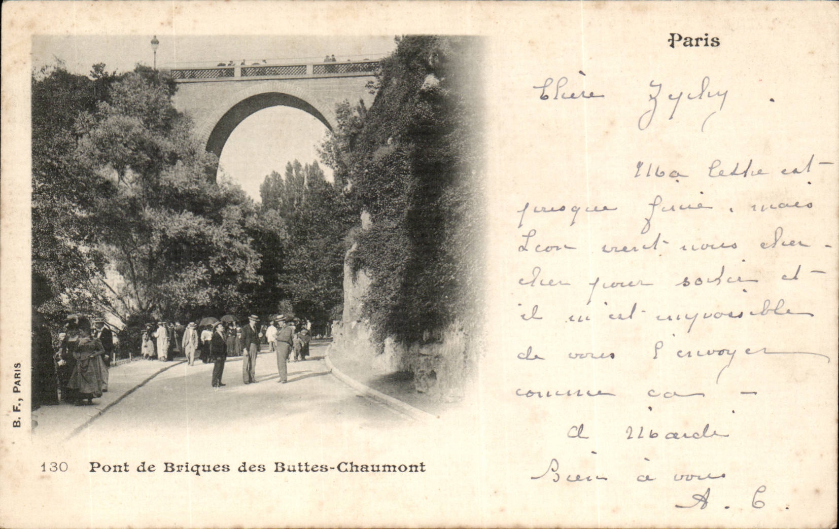 Paris CPA Bridge of bricks of the Chaumont Hillocks