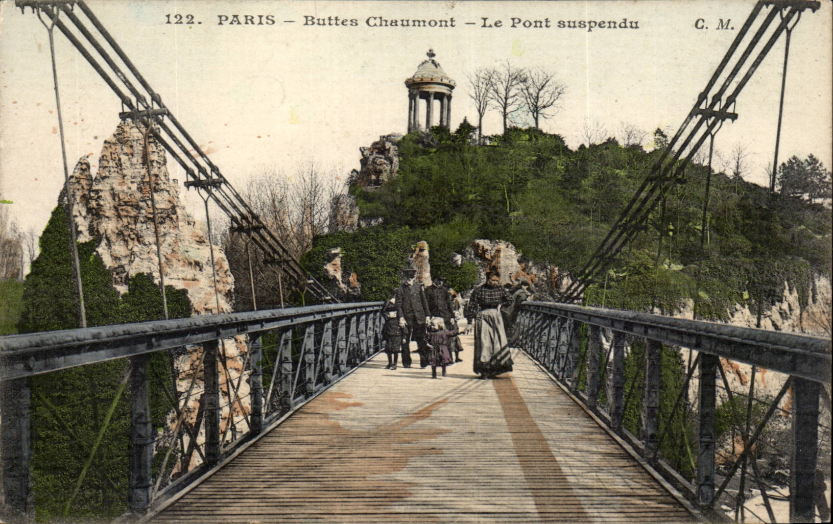 Paris CPA Hillocks Chaumont Suspended bridge