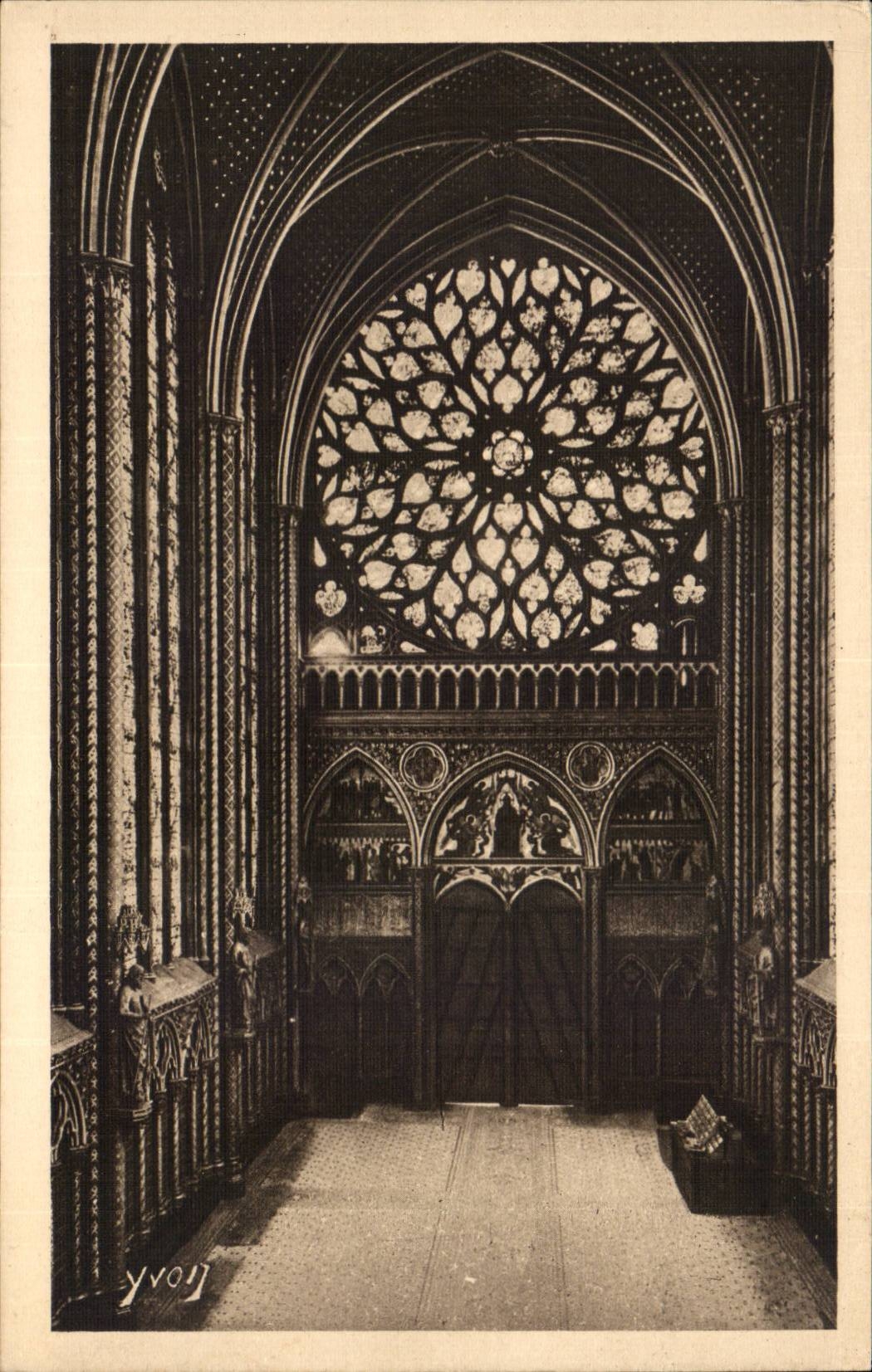 CPA Paris La Sainte Chapelle Grande rose