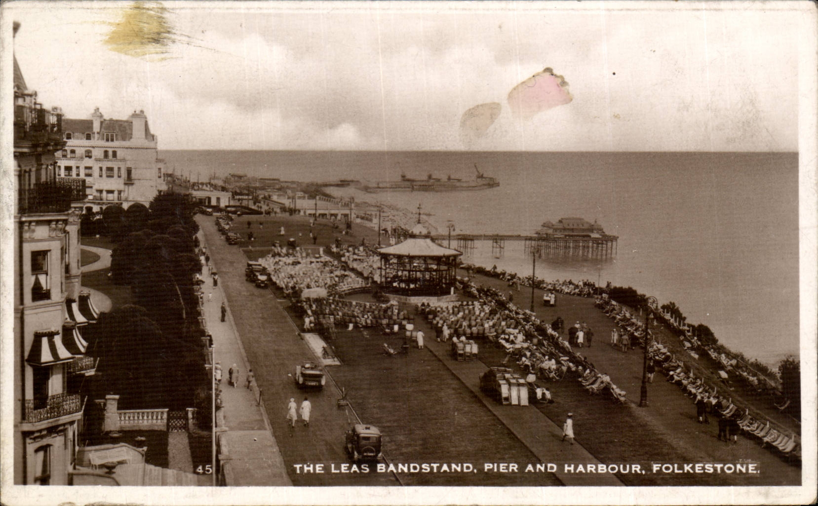 CPA Great Britain The Lea's bandstand Pier and harbour Folkestone