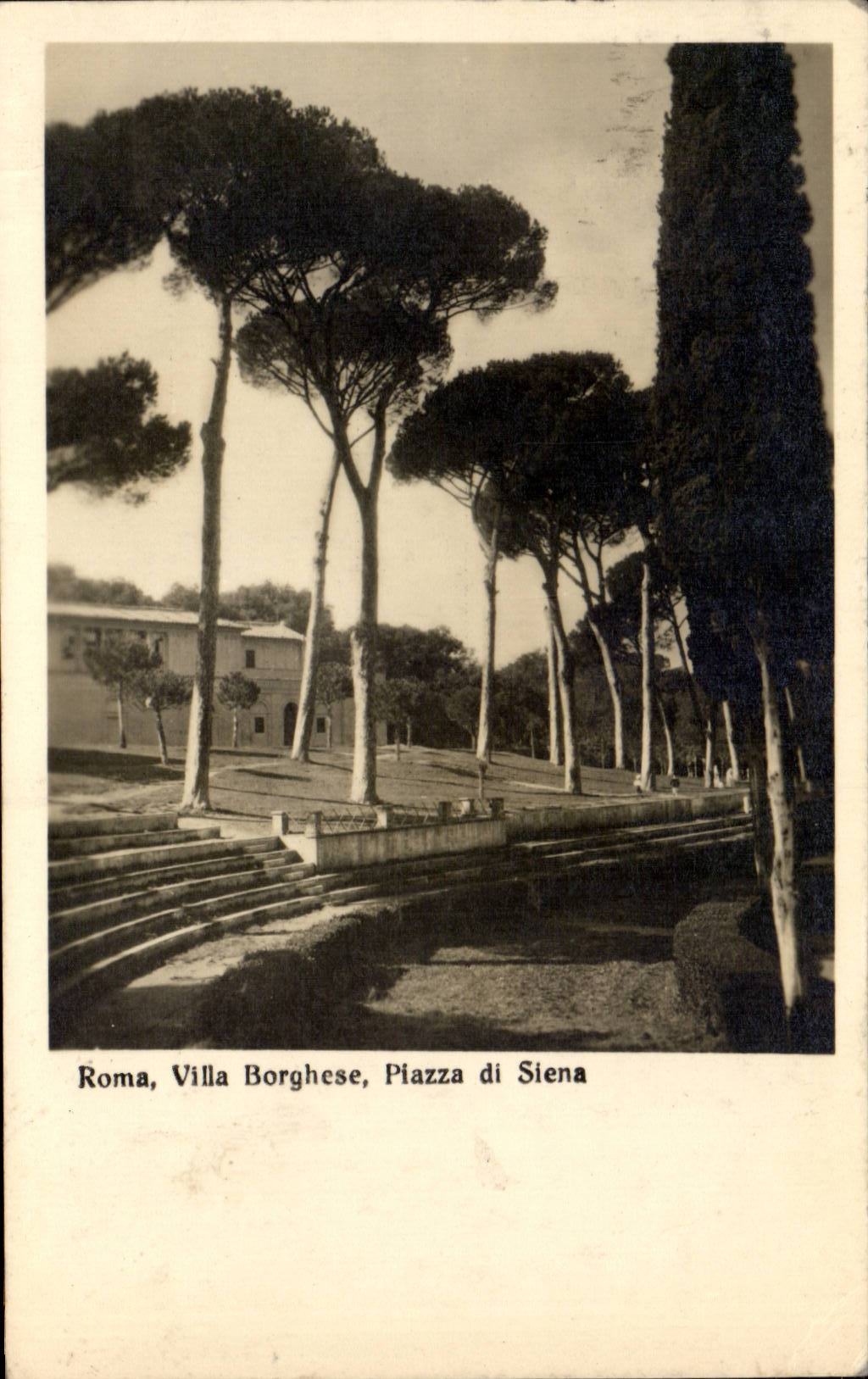 CPA Italy Italia Roma Villa Borghese Piazza di Siena