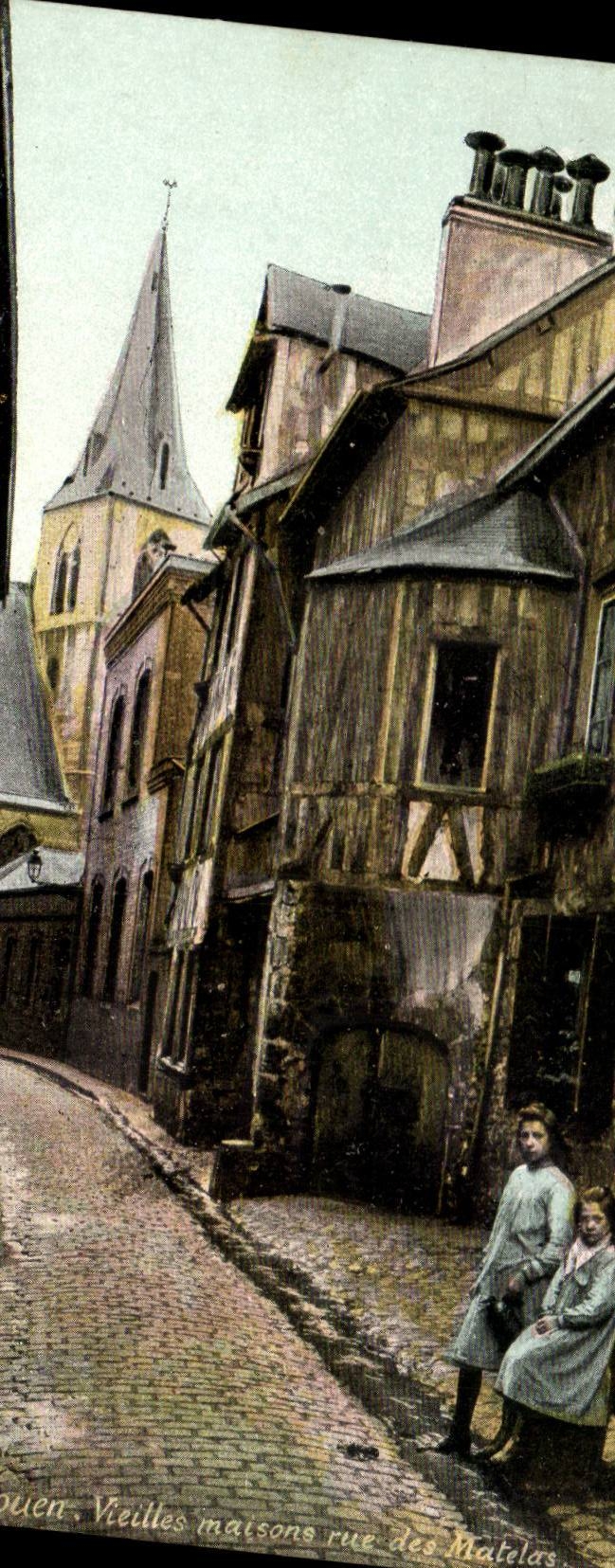 CPA Rouen Old women houses street of the Sailors