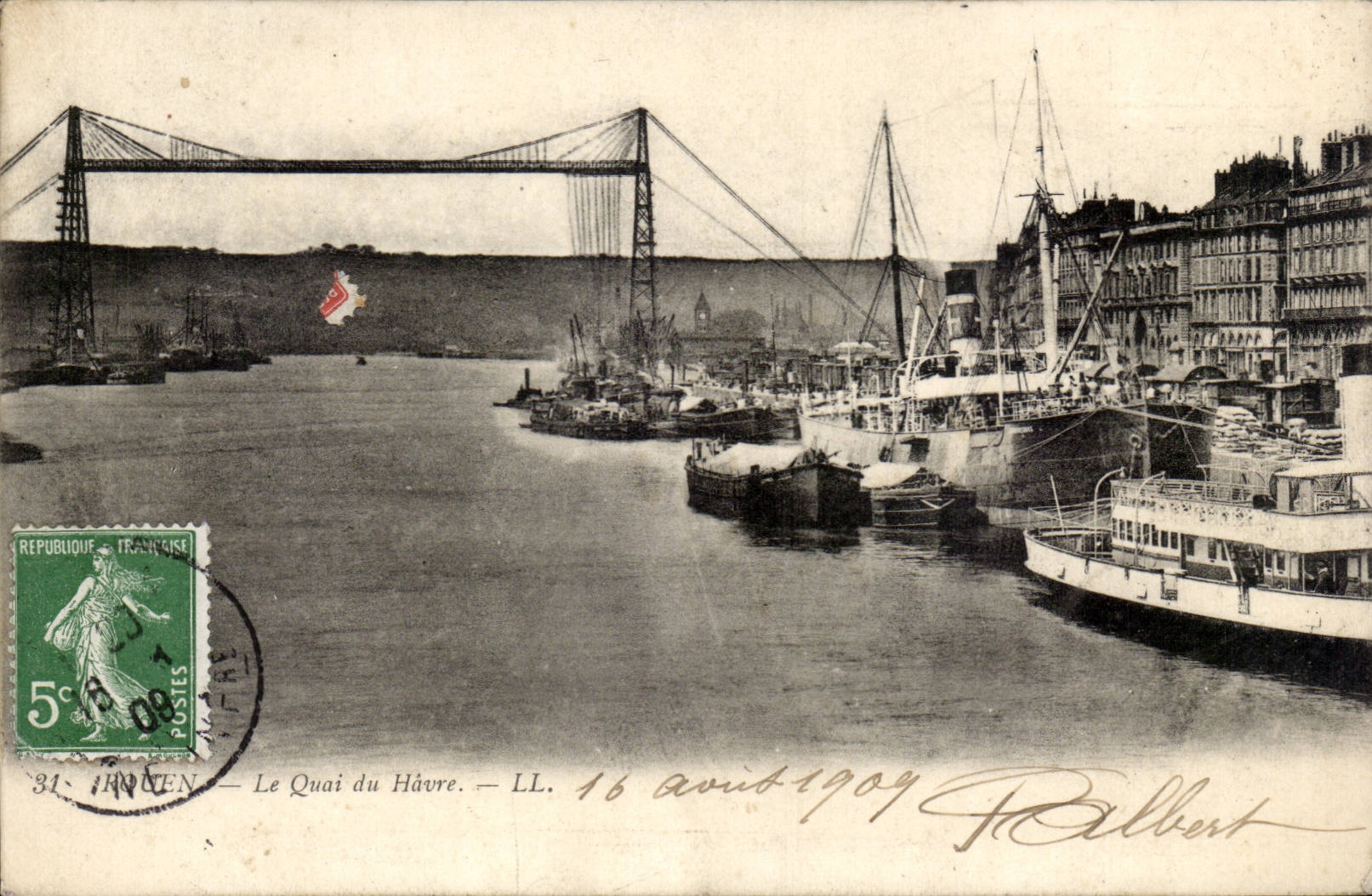 CPA Rouen the quay of Le Havre