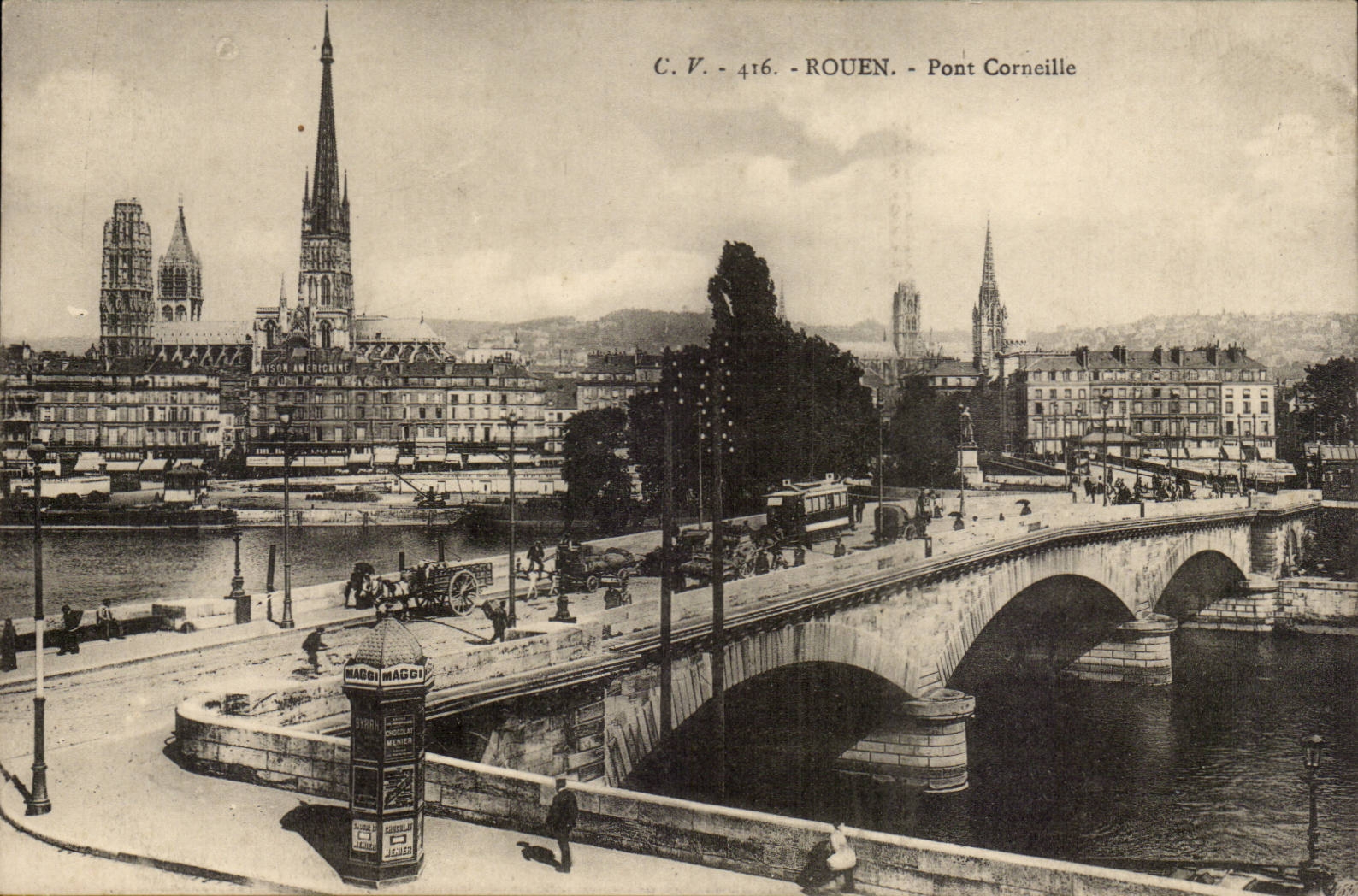 CPA Rouen Bridge Crow