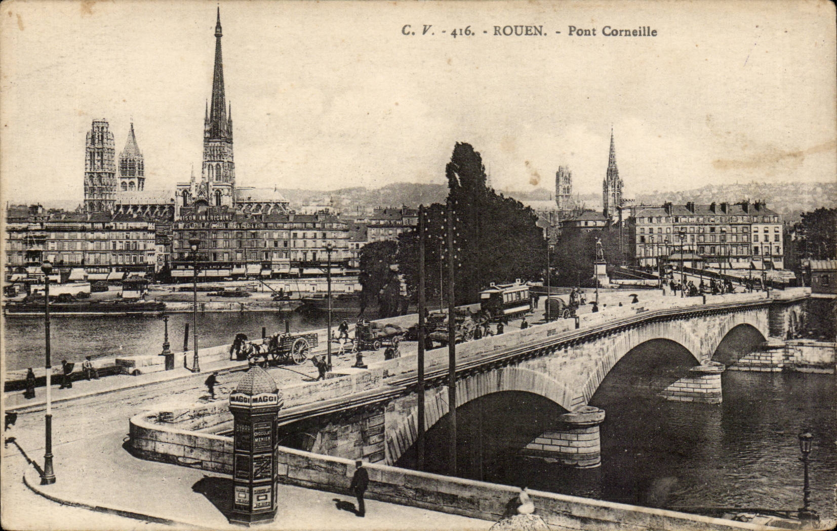 CPA Rouen Bridge Crow