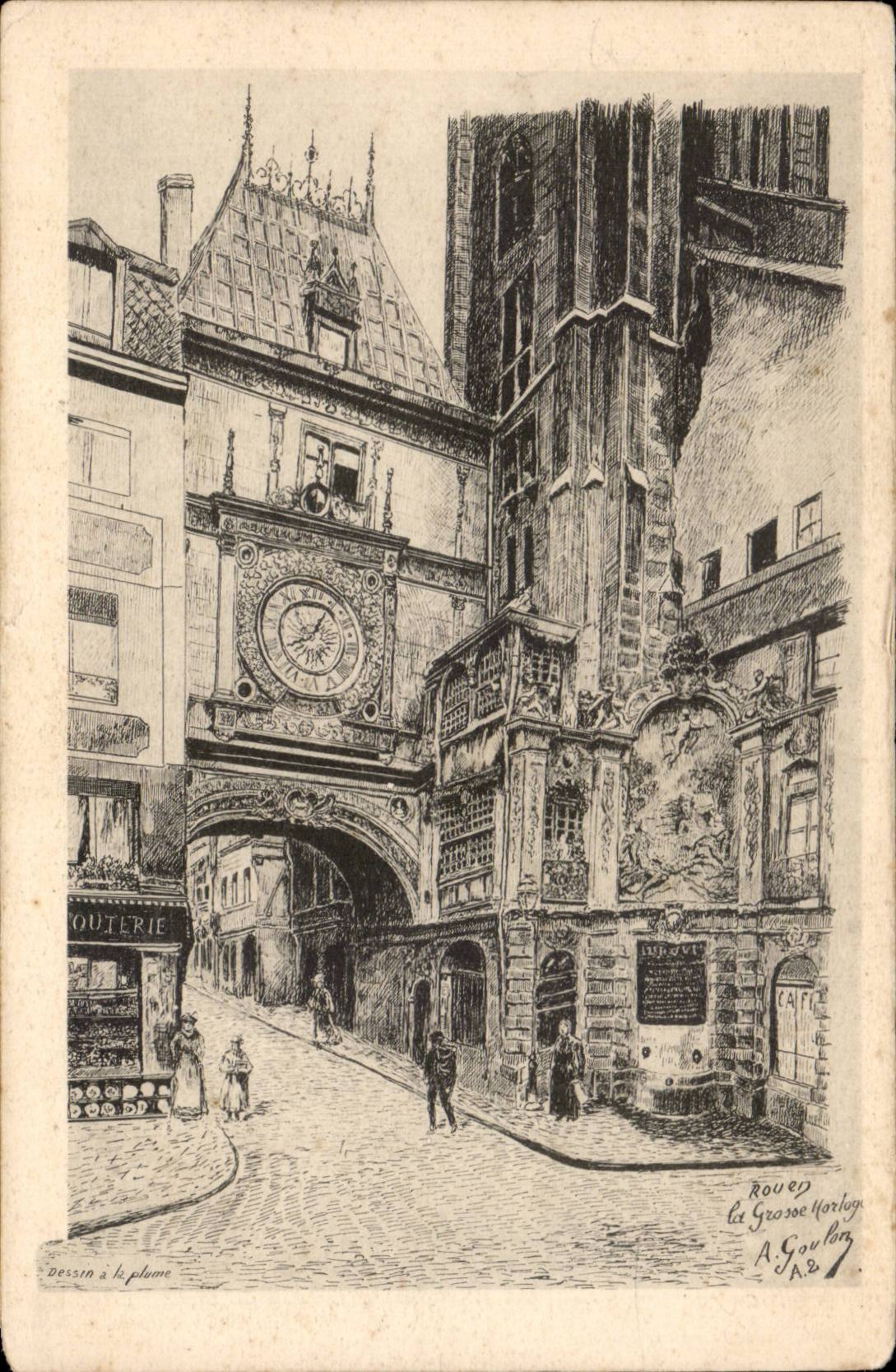 CPA Rouen Large clock