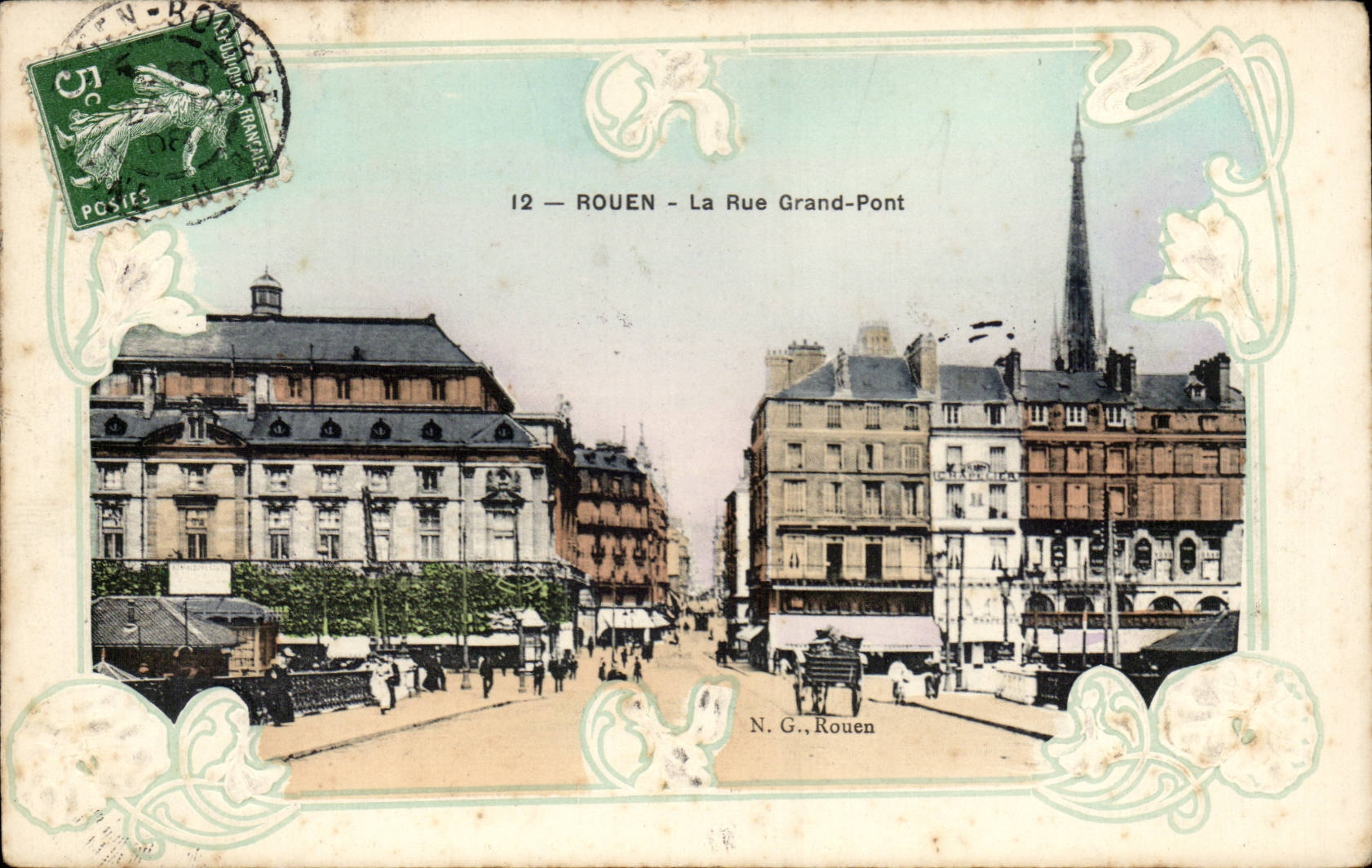 CPA Rouen the street Large bridge