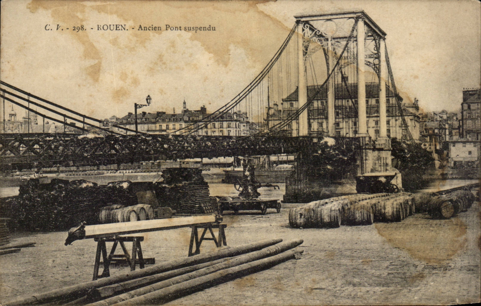 CPA Rouen Old suspended bridge
