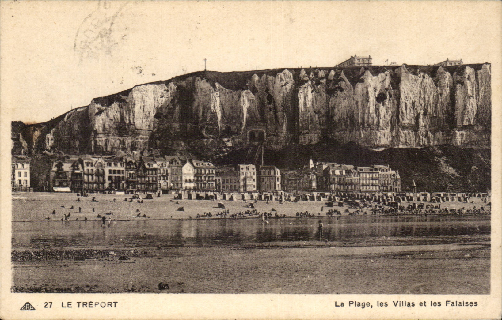 CPA Treport die Strandlandhauser und -klippen