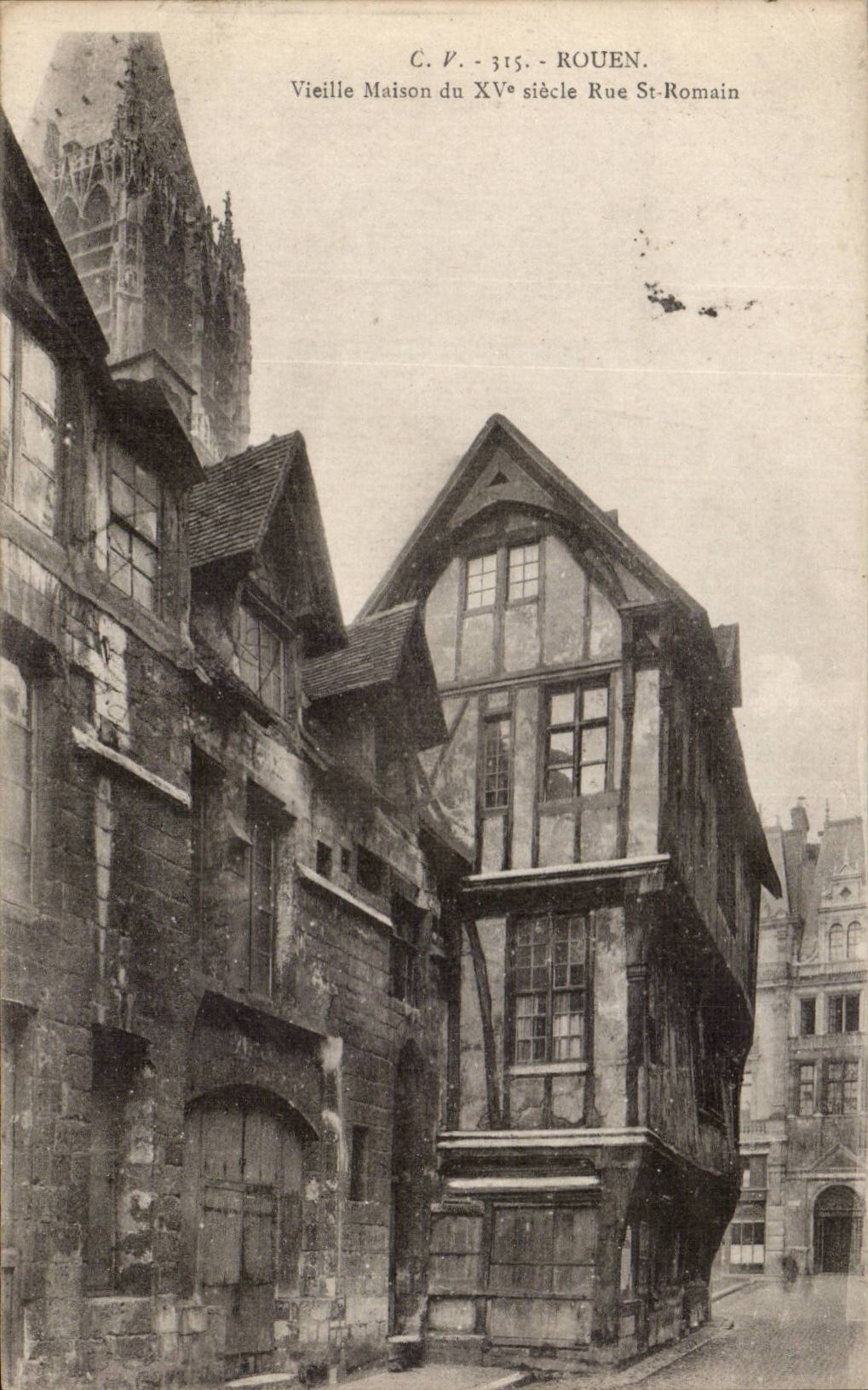 CPA Rouen Old women houses of 15th and Street St Romain