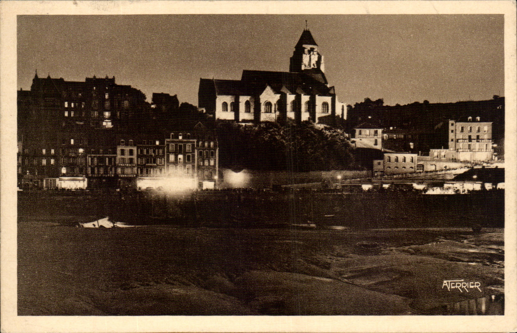 CPA Treport View die Nacht