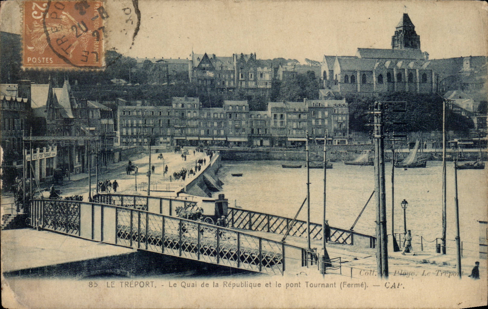 CPA Treport das Kai der Republik und der Schwingenbrucke (Unternehmen)