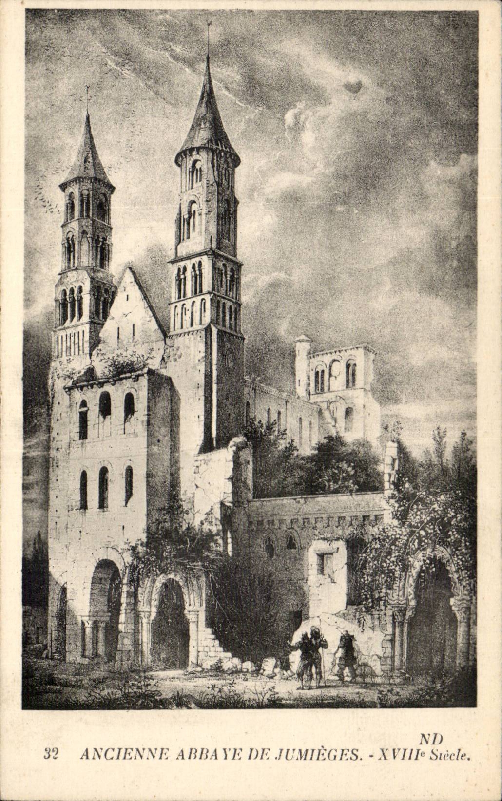 CPA Old abbey of Jumieges 18th