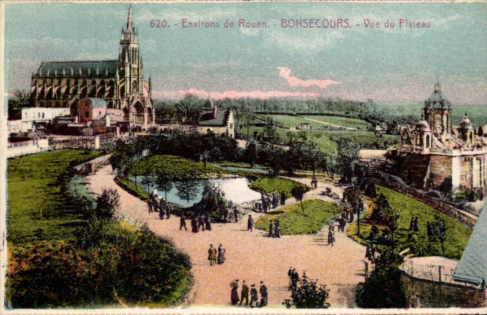 CPA Surroundings of Rouen Bonsecours Seen of the plate