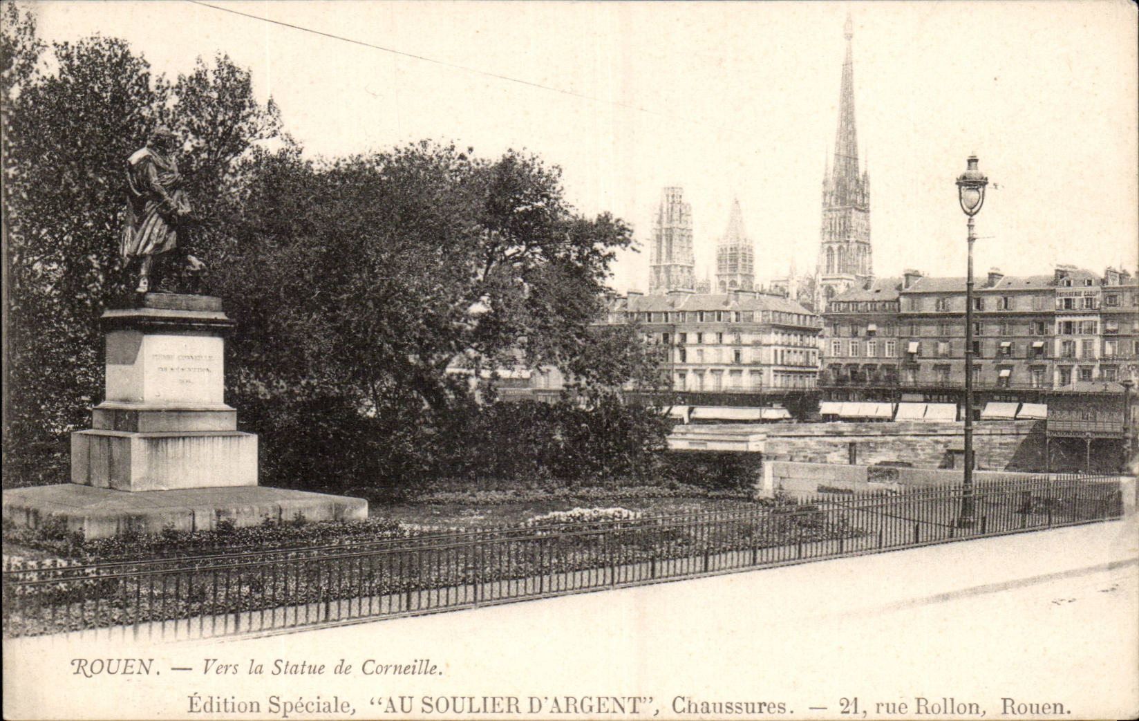CPA Rouen Towards Statue of Crow (publicity To shoe 21 rue Rollon the money)