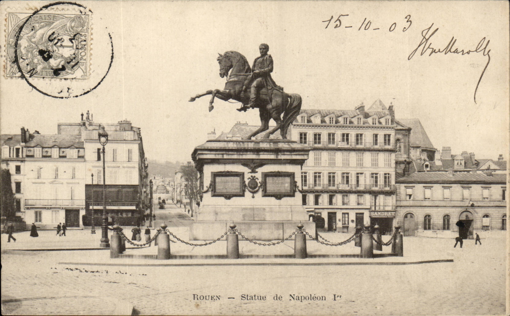 CPA Rouen Statue of Napoleon 1st